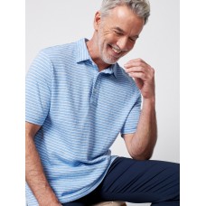 Cloud™ Stripe Short-Sleeve Polo - Sky Blue Stripe