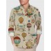 Vintage Around the World Hot Air Balloon Printing Men's Long Sleeve Shirt