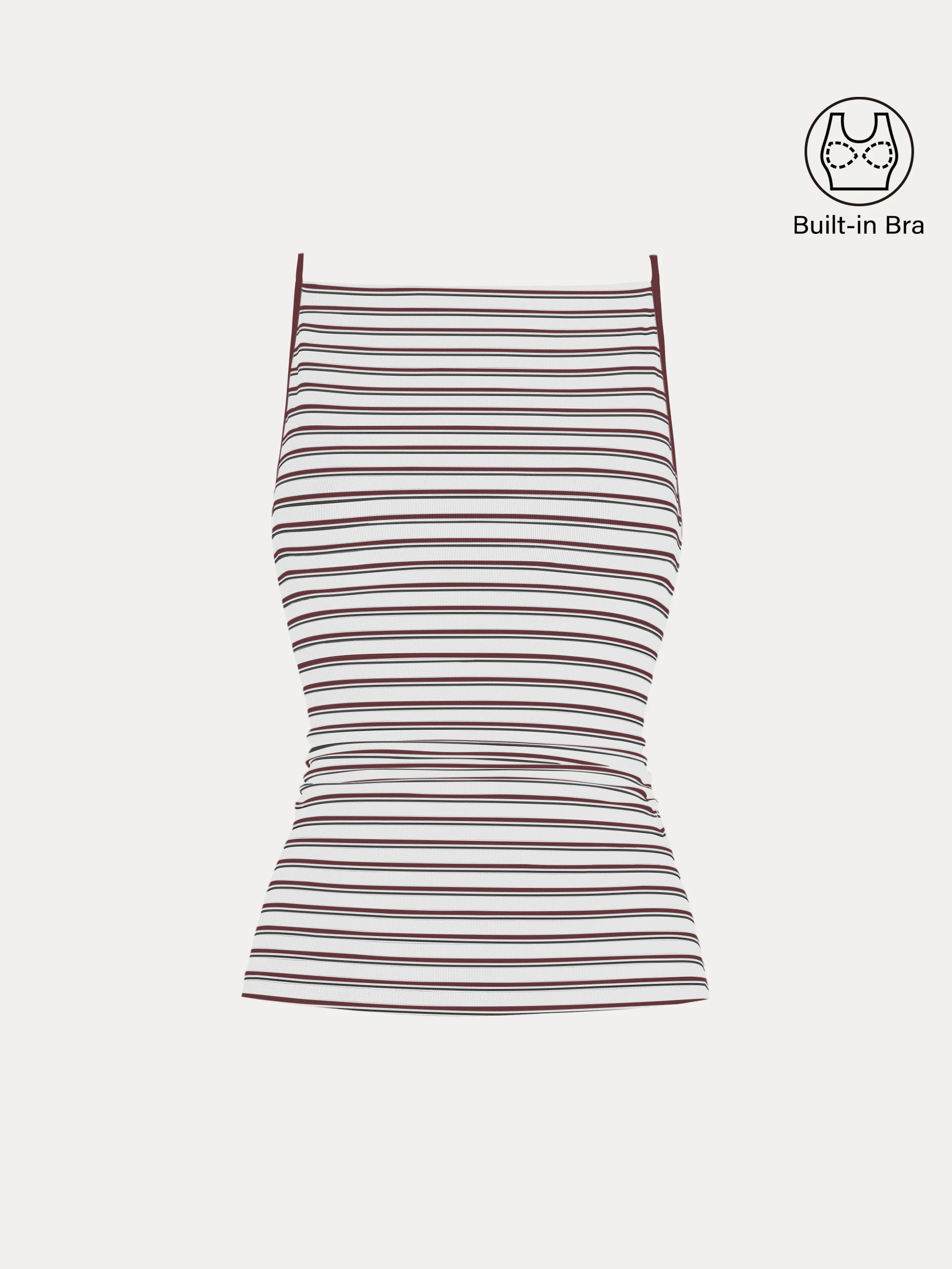 Striped Side Ruched Spaghetti New Airy Brami