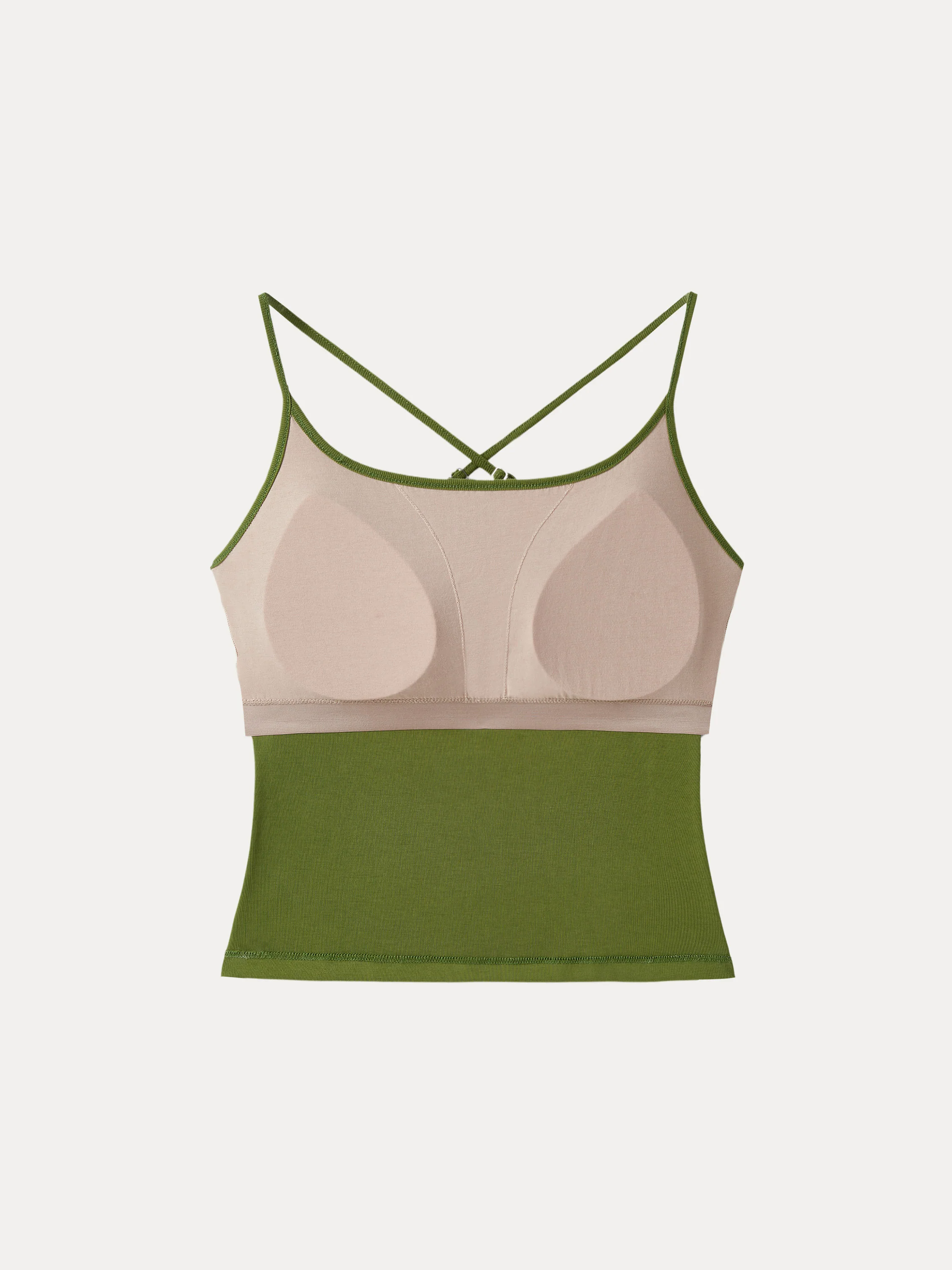 Sandwashed U-neck Cross-back Adjustable Strap Spaghetti Brami