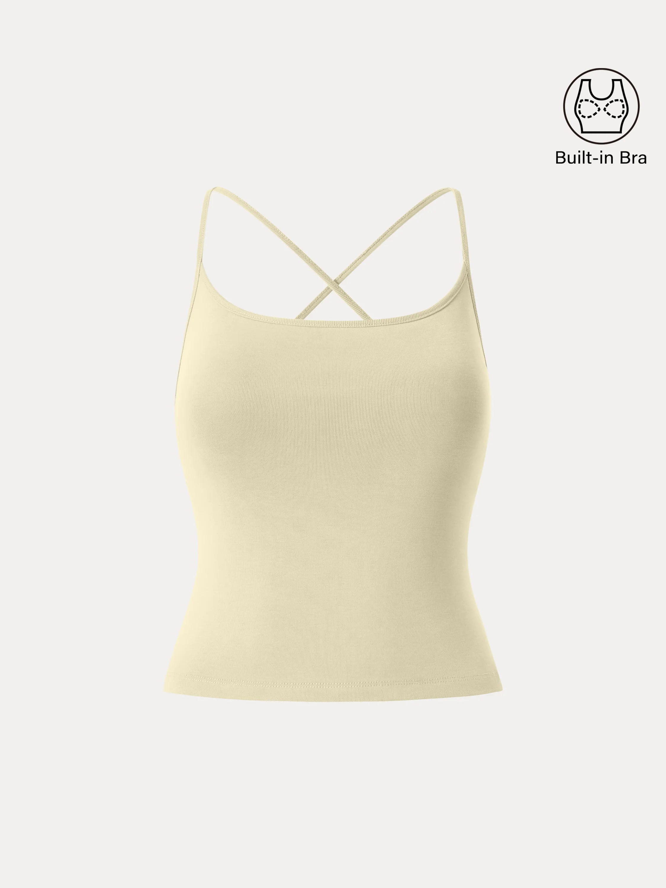 Sandwashed U-neck Cross-back Adjustable Strap Spaghetti Brami