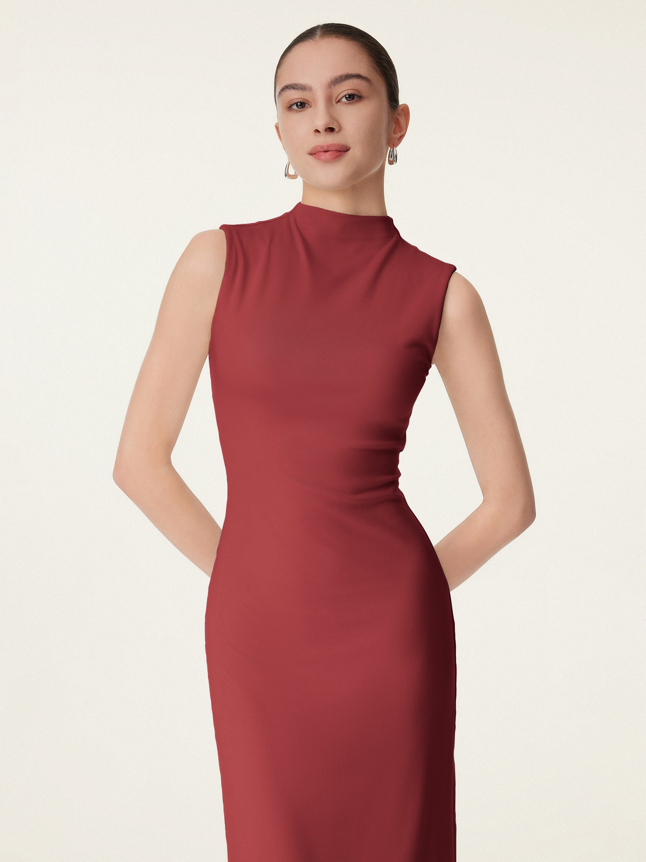 Everyday Mockneck New Airy Brami Midi Dress