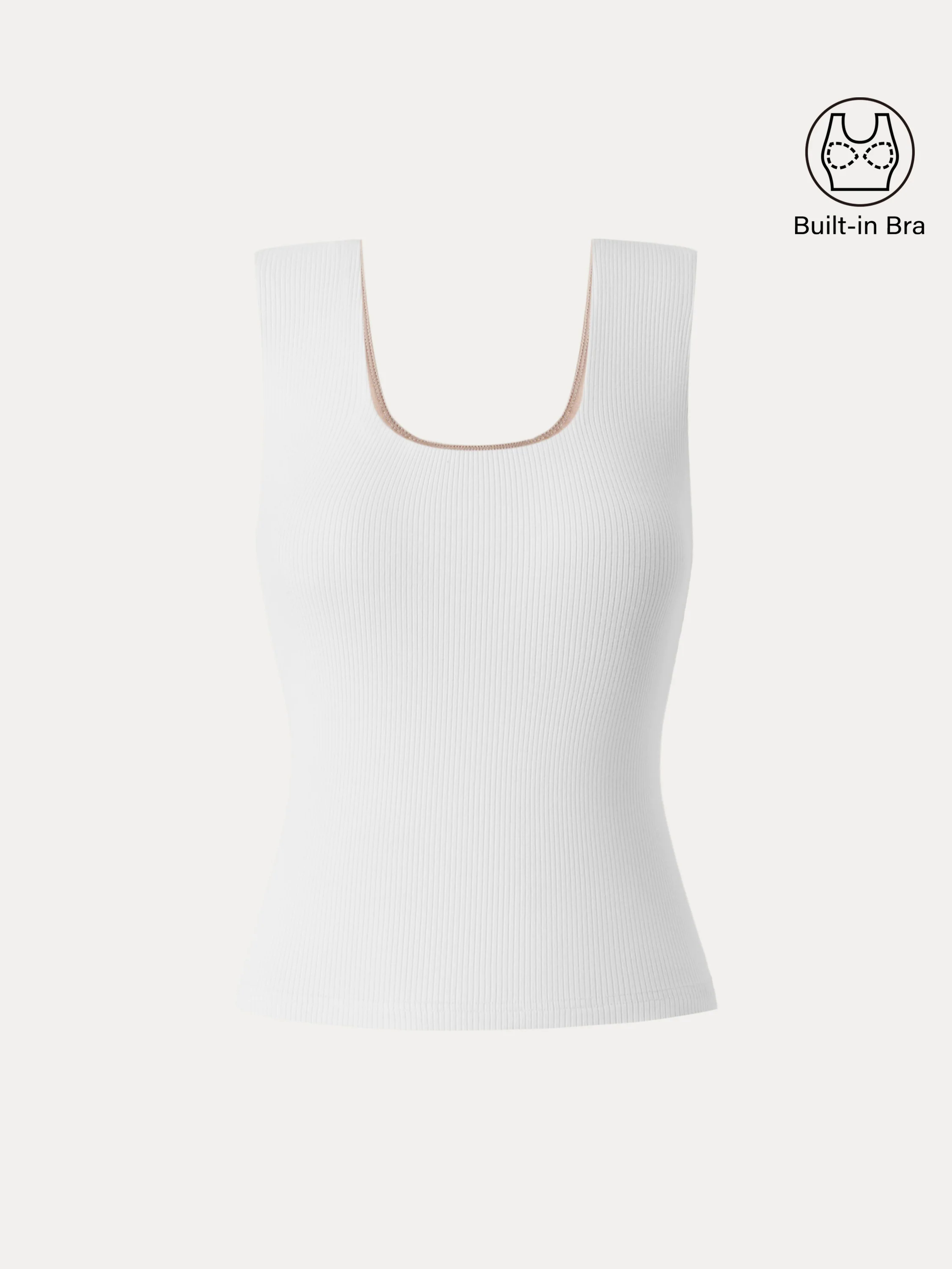 Stretch Cotton Wide Strap Ribbed Brami Tank