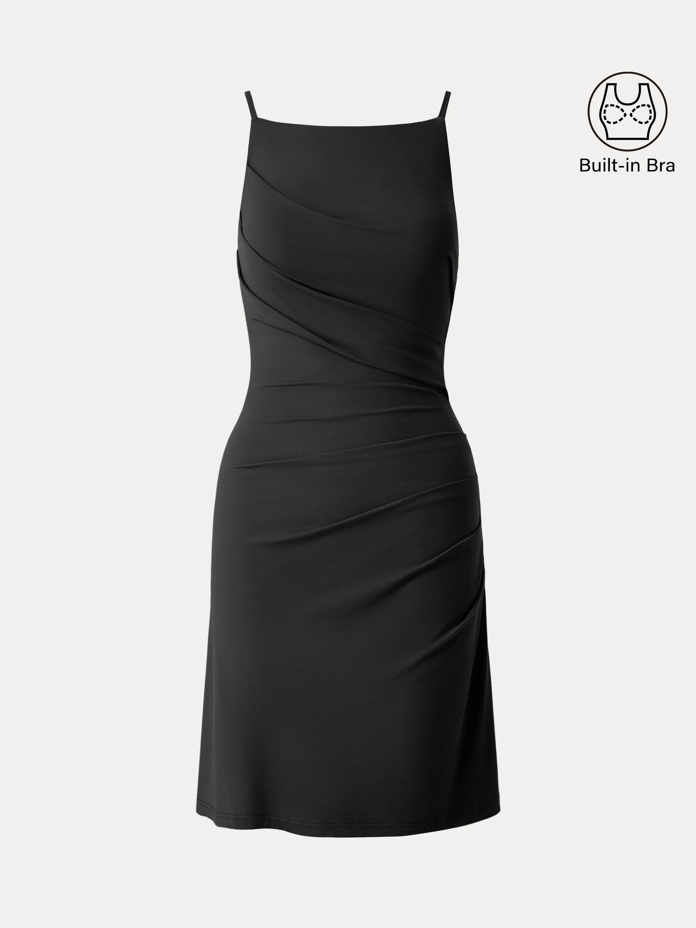 Tucked Mini Brami Dress with Adjustable Straps