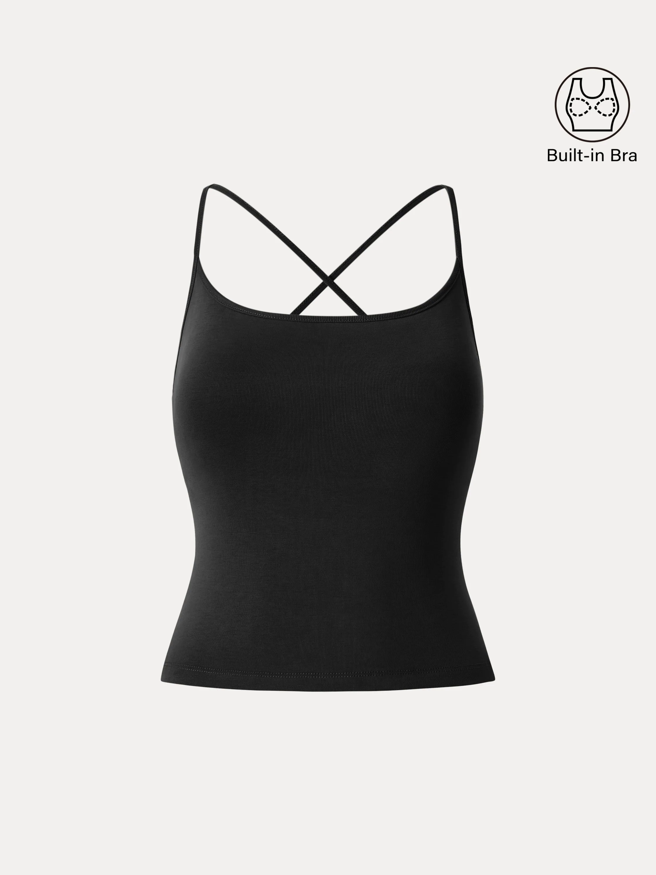 Sandwashed U-neck Cross-back Adjustable Strap Spaghetti Brami