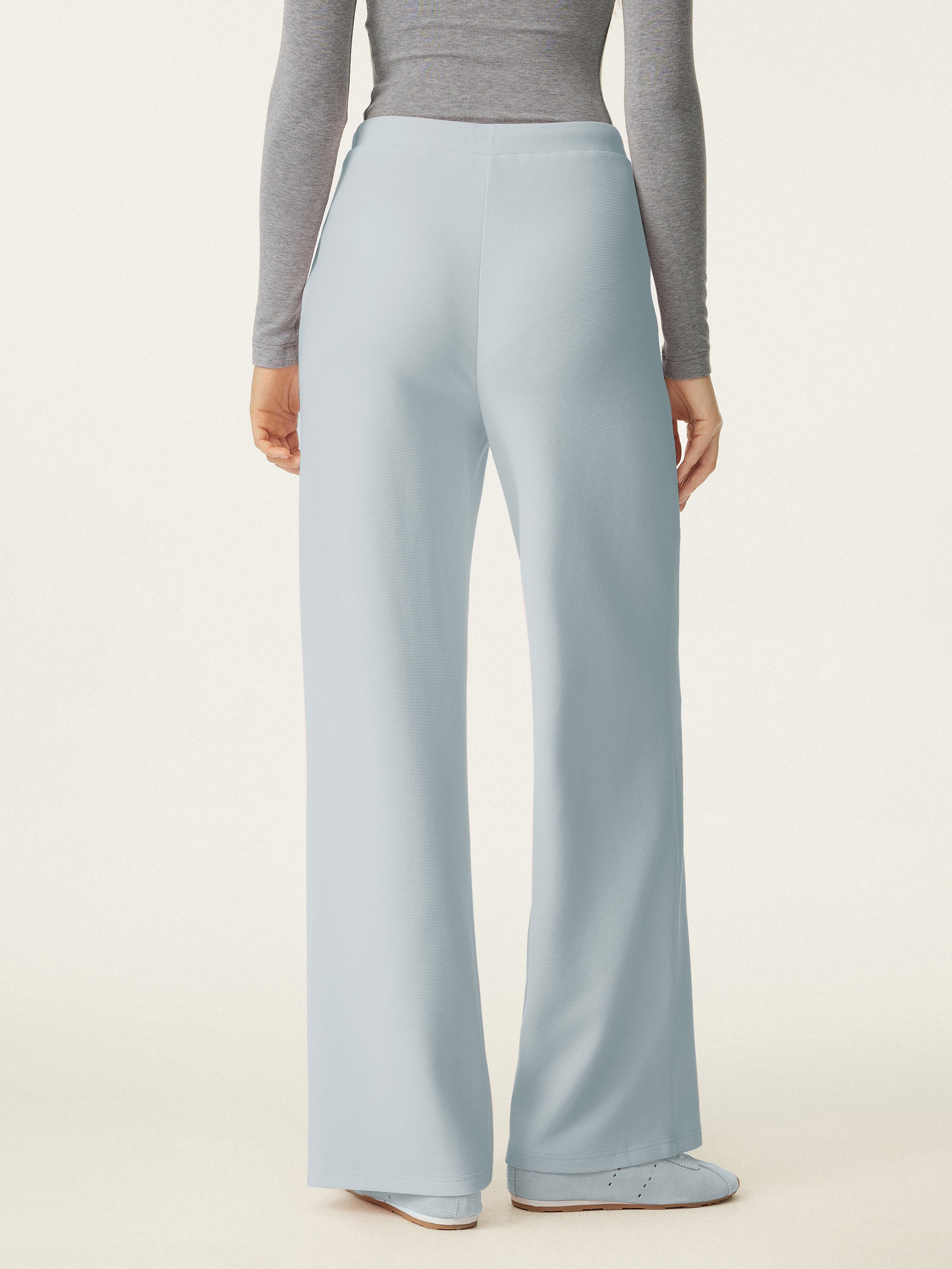 Mid Rise Drawstring Wide Leg Pant with Pockets