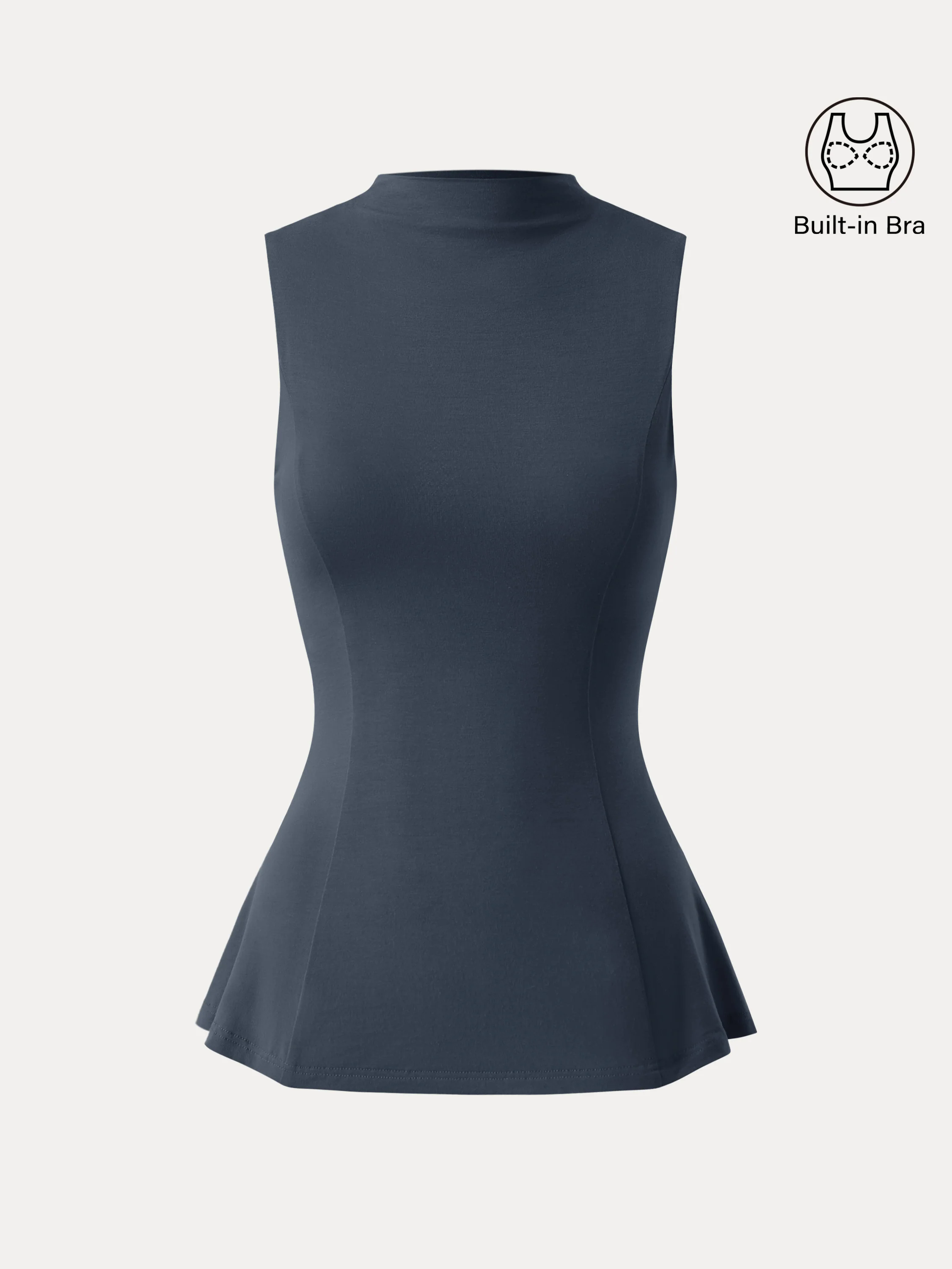 Tencel Silky Mockneck Flared Sculpt Brami Tank
