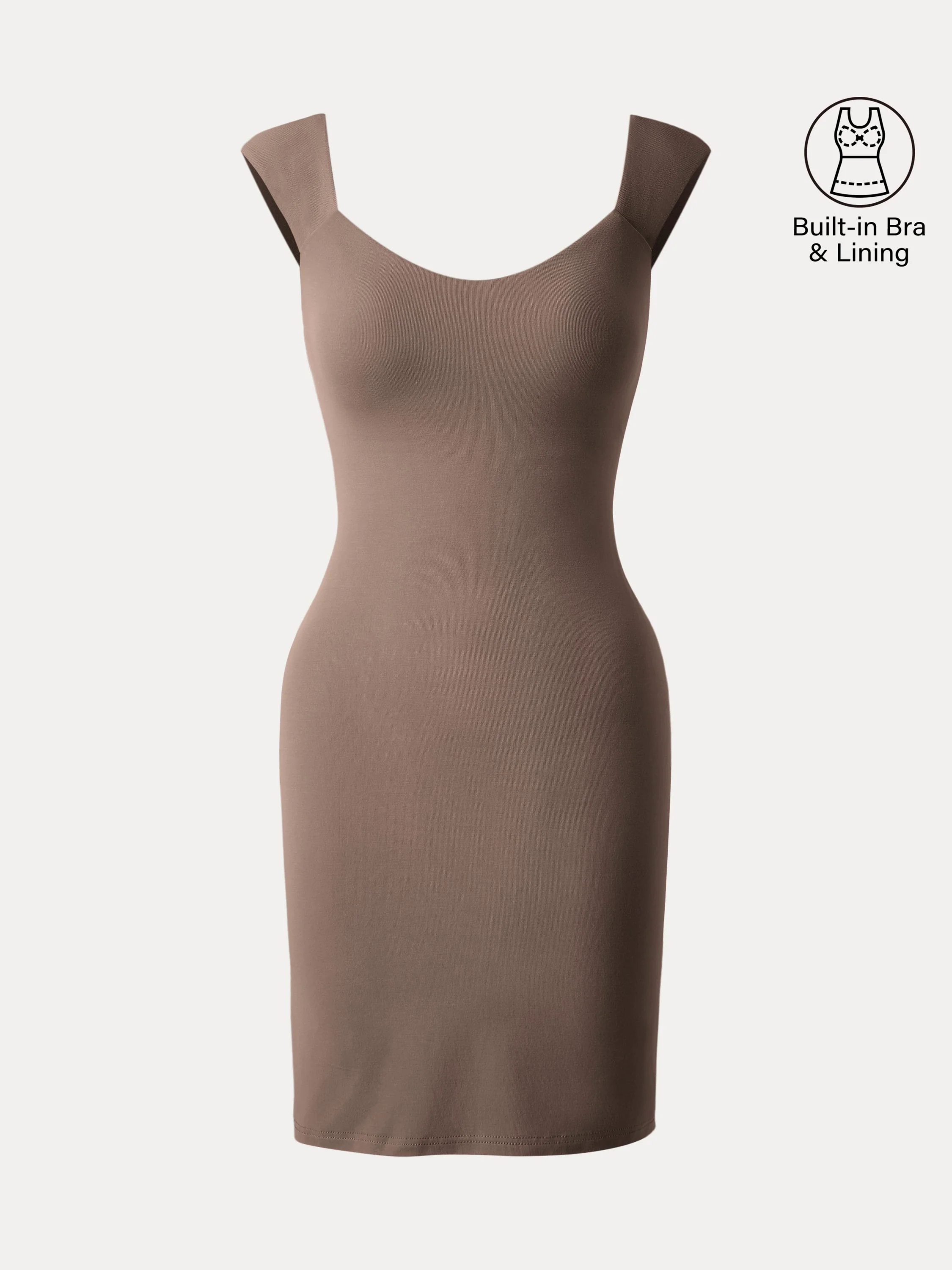 Diamond Neck Mini Lined Brami Dress