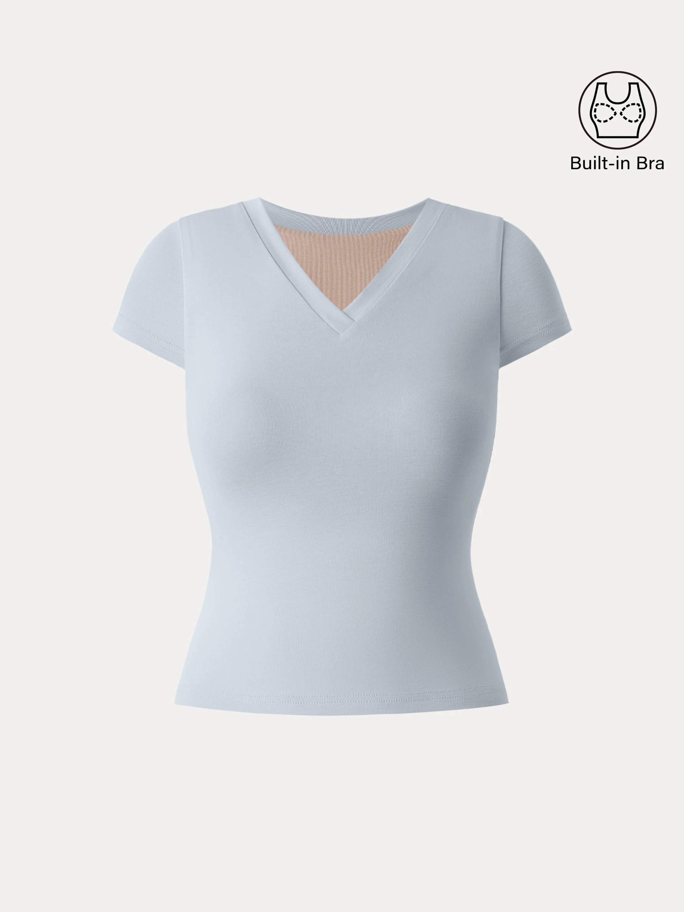 Sandwashed V-neck Short Sleeve Brami