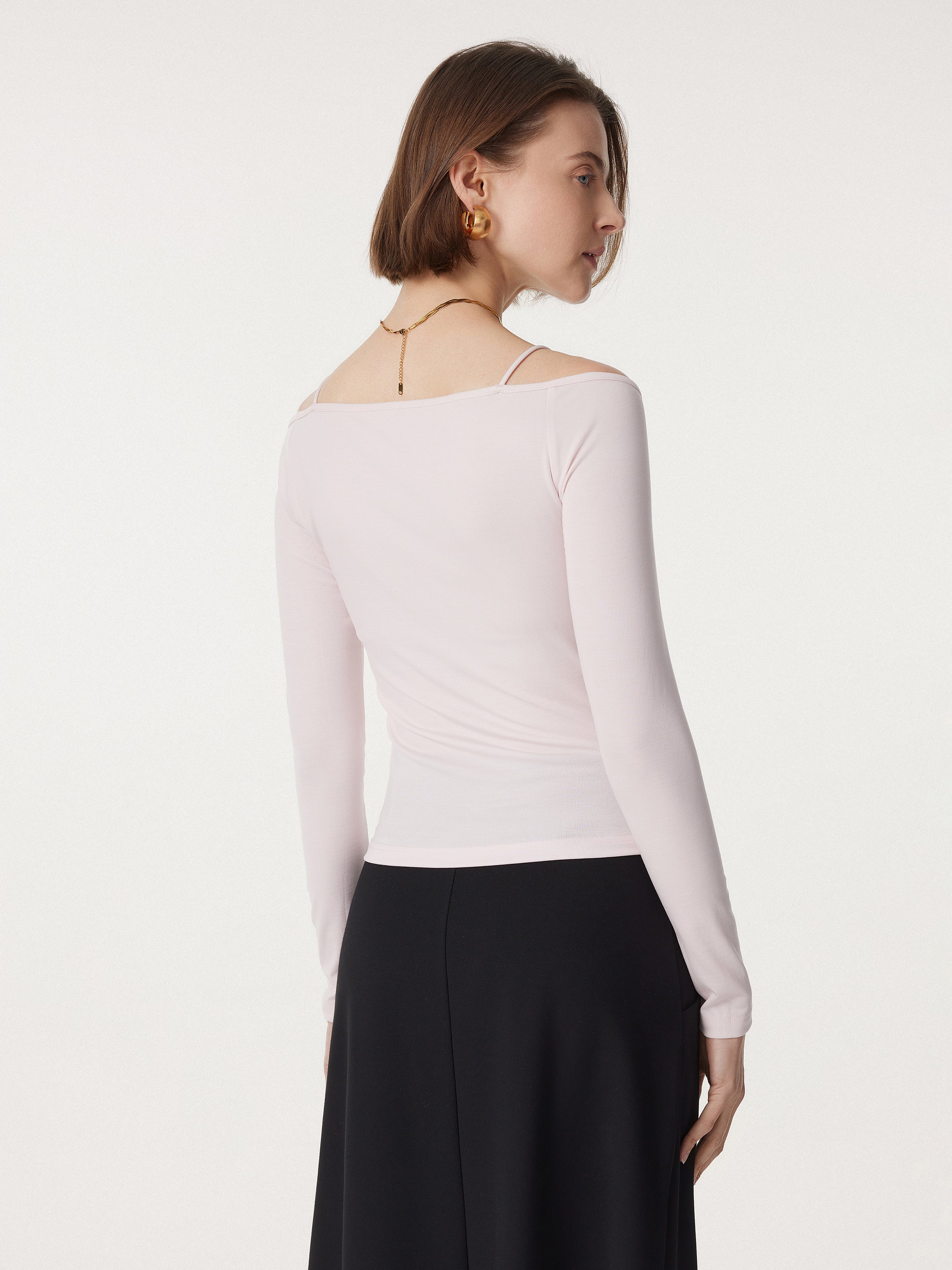 Non-sheer Off Shoulder New Airy Brami Top