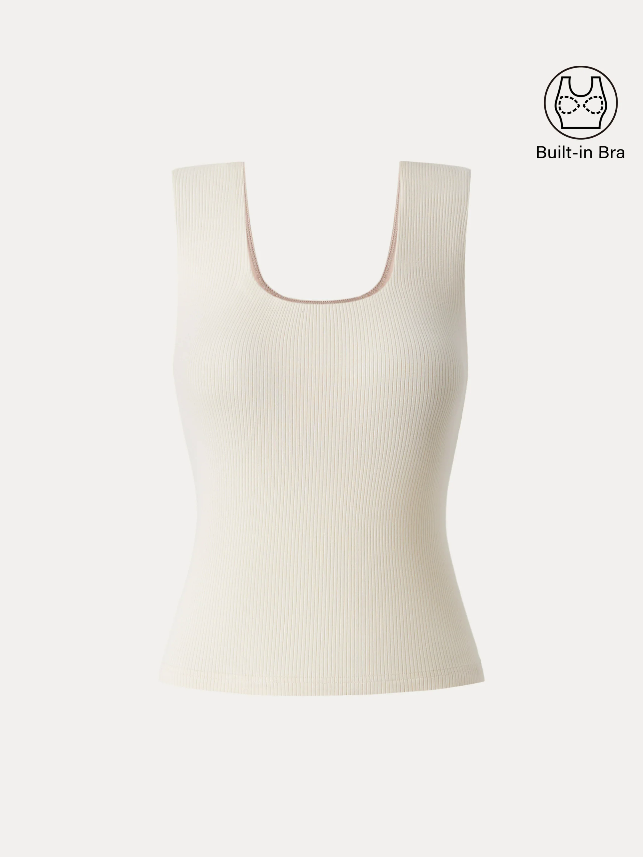 Stretch Cotton Wide Strap Ribbed Brami Tank