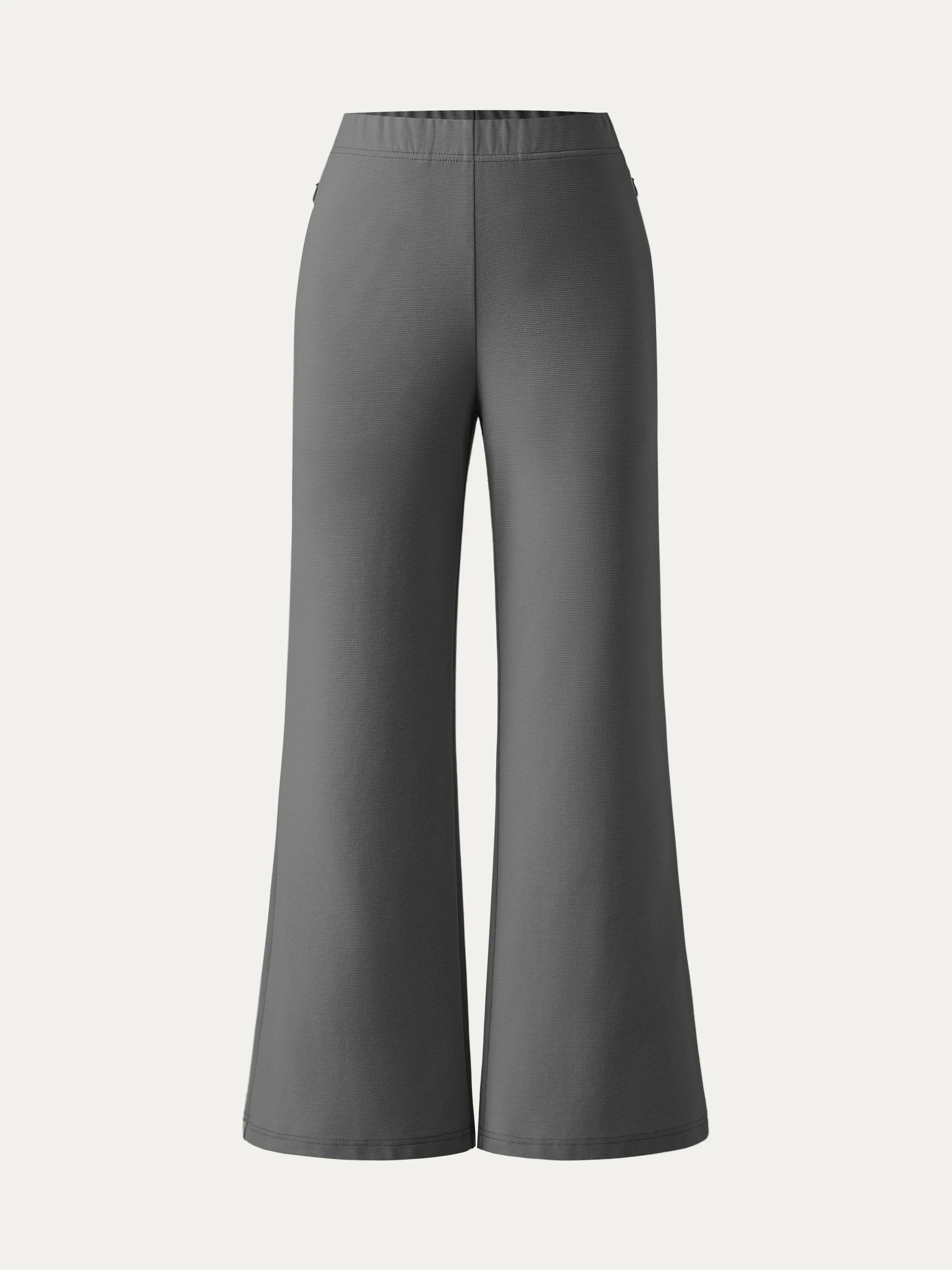 Mid Rise Cropped Flare Pants with Pockets