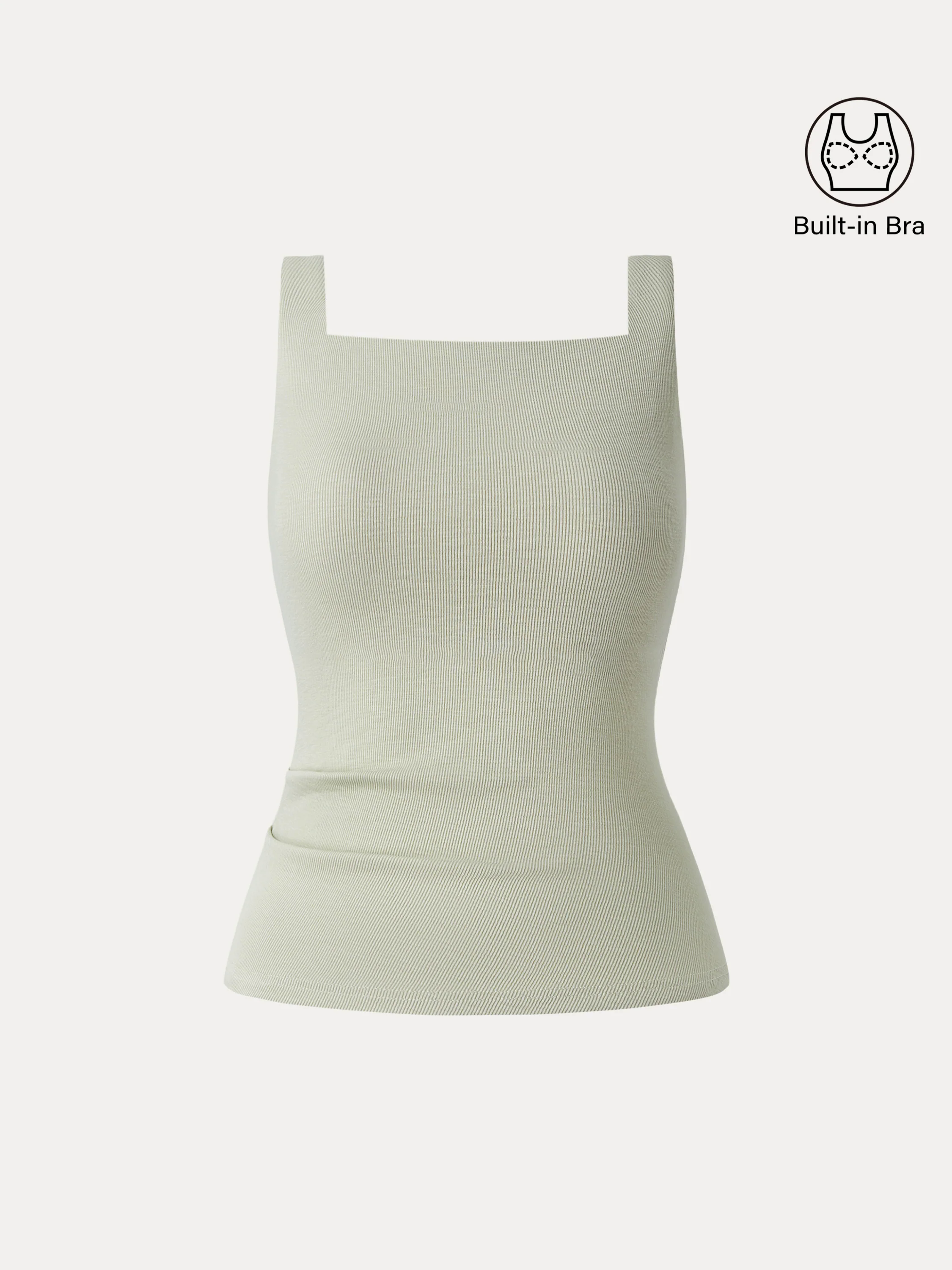 Stretch Cotton Square Neck Tucked New Airy Brami