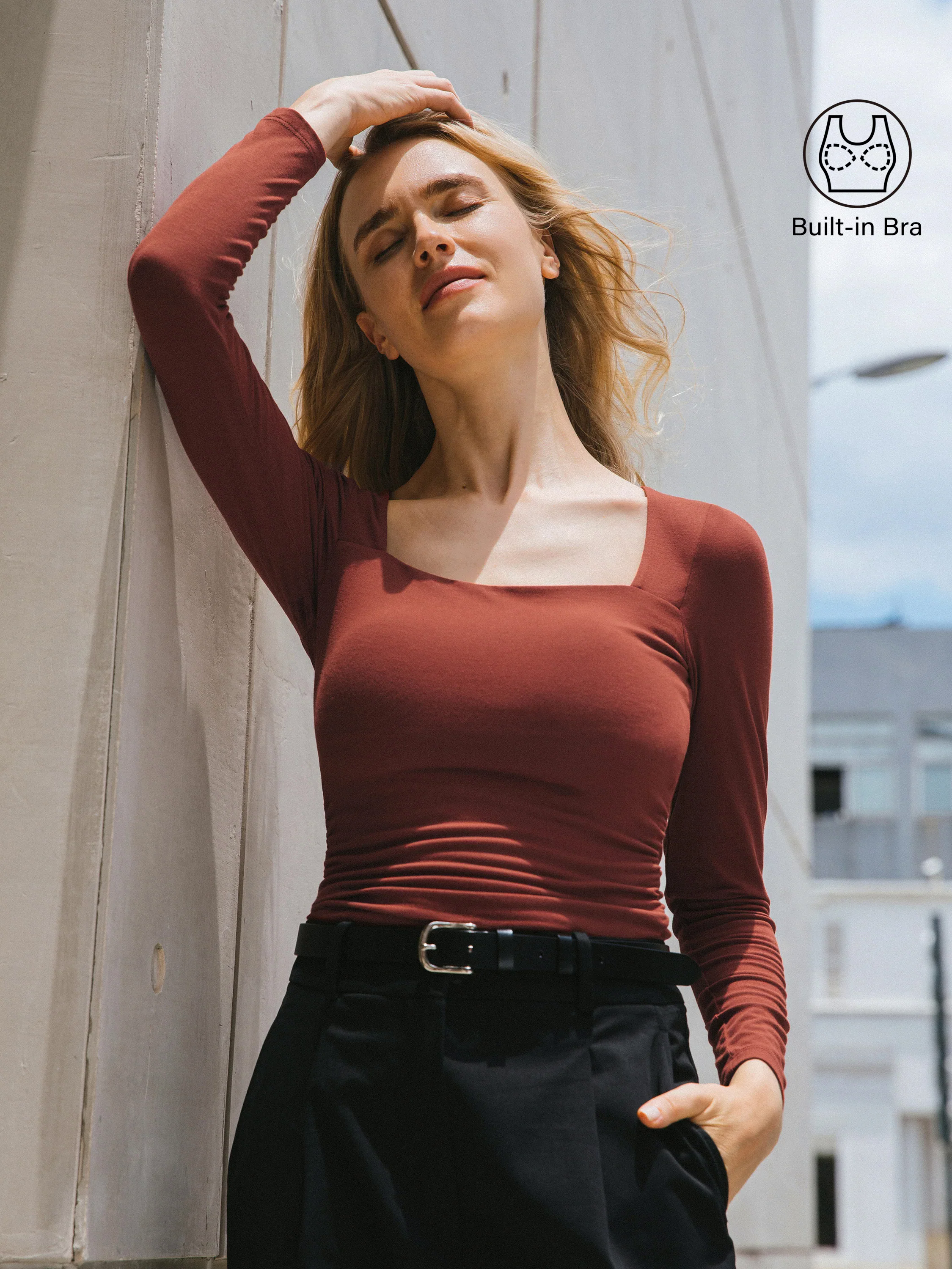 Square Neck Ruched Brami Top