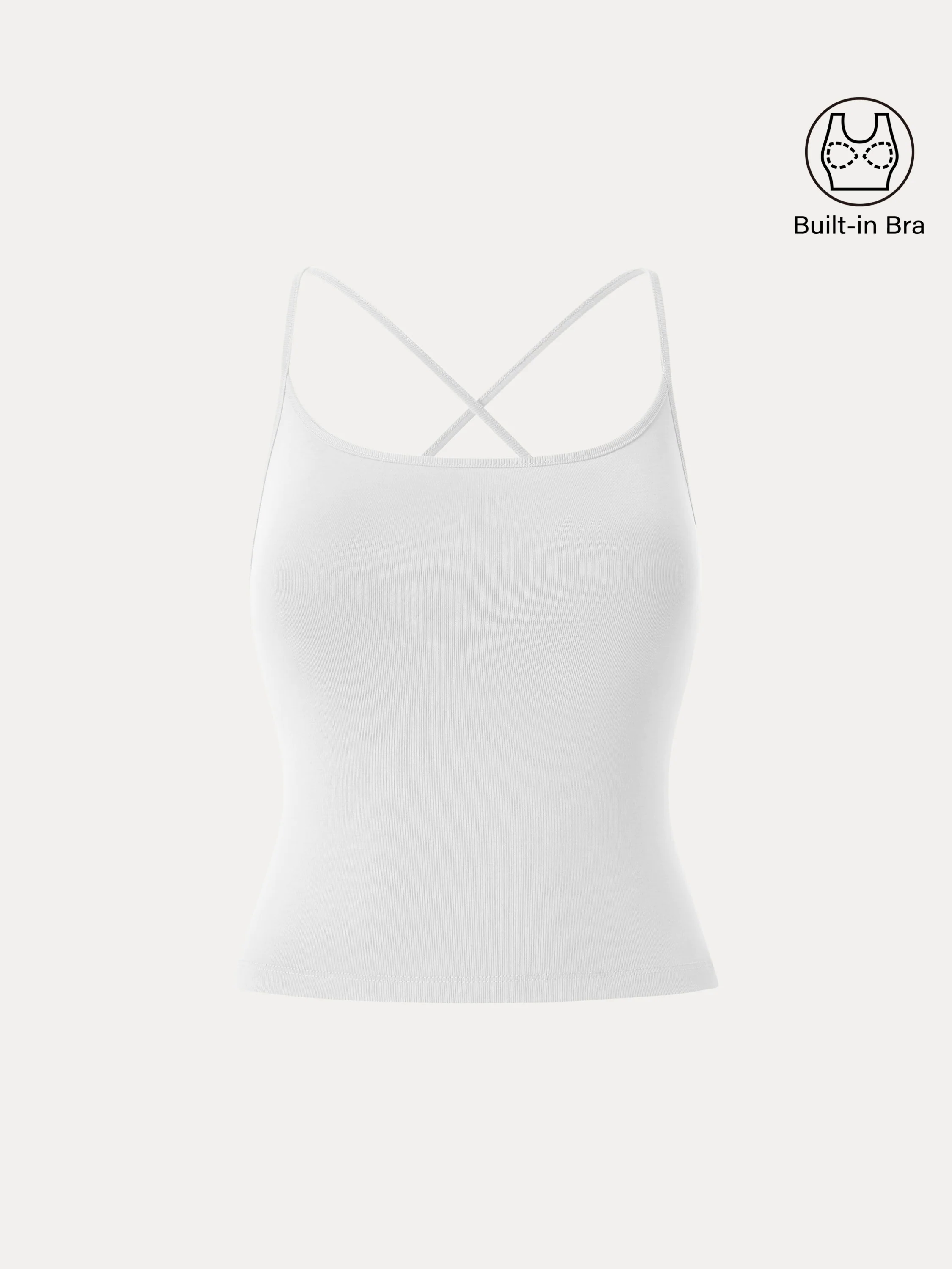 Sandwashed U-neck Cross-back Adjustable Strap Spaghetti Brami