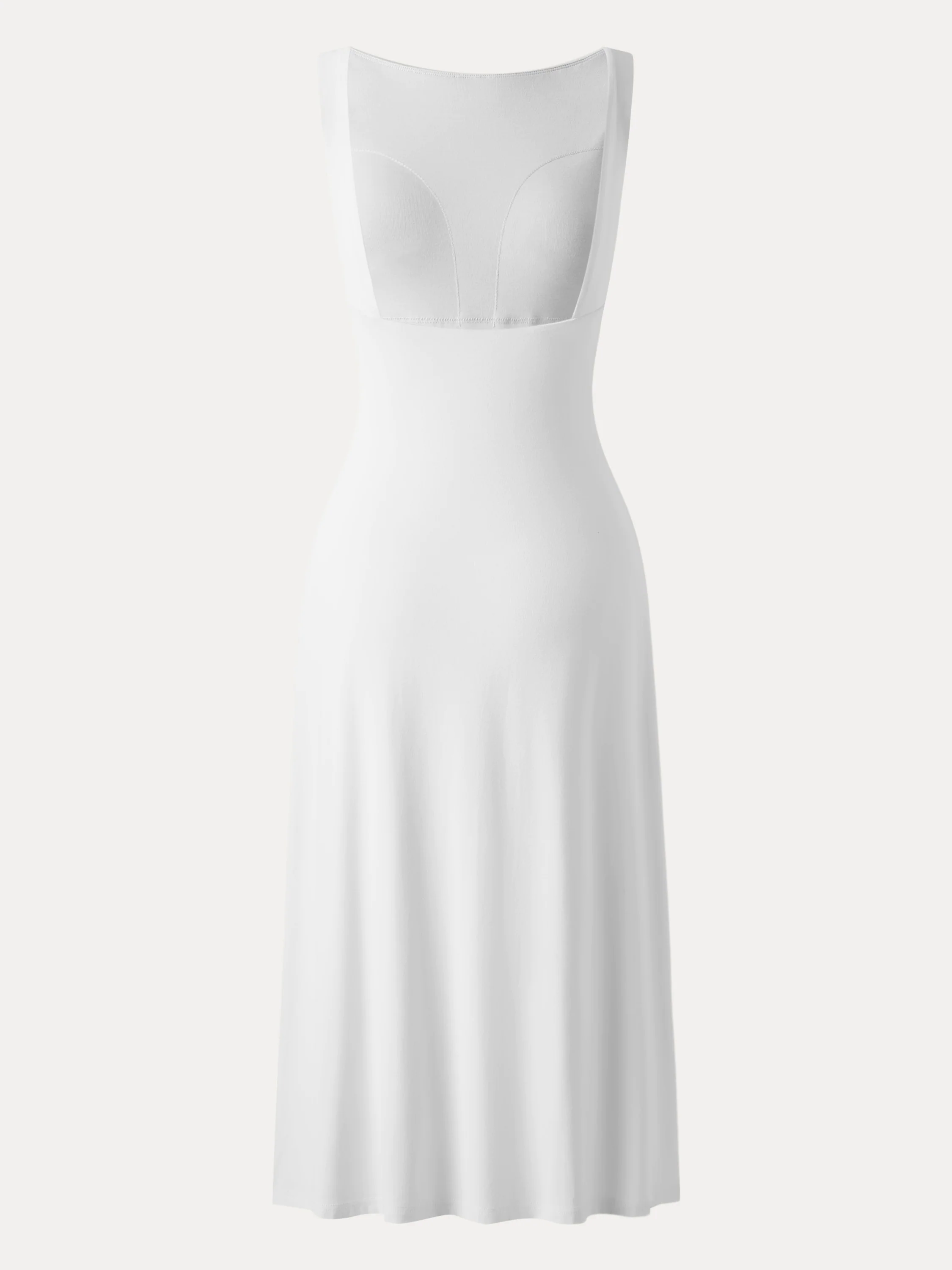 Classy Boatneck Open Back Bandless Midi Brami Dress