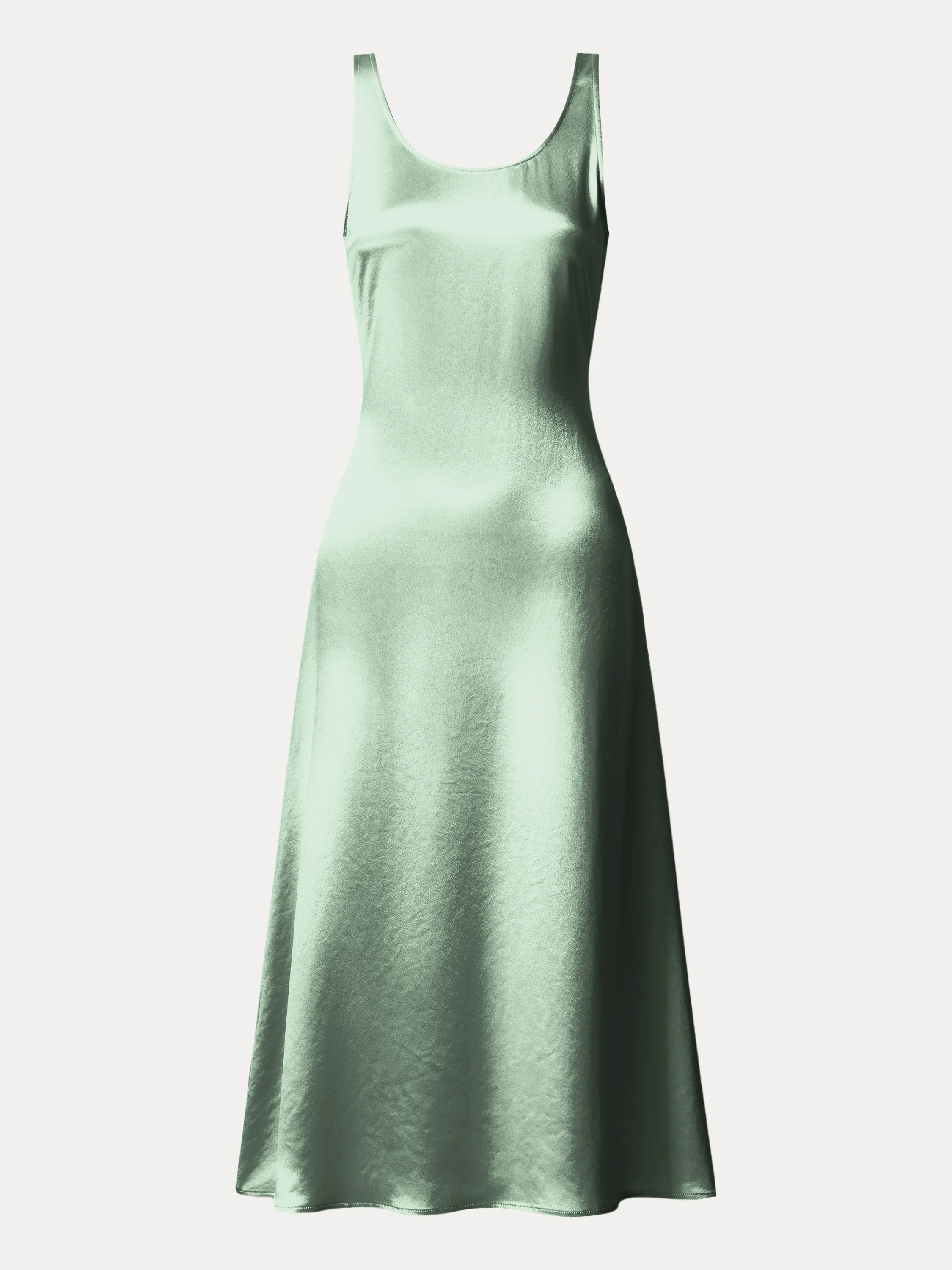 Acetate Scoop Neck Open Back Midi Dress