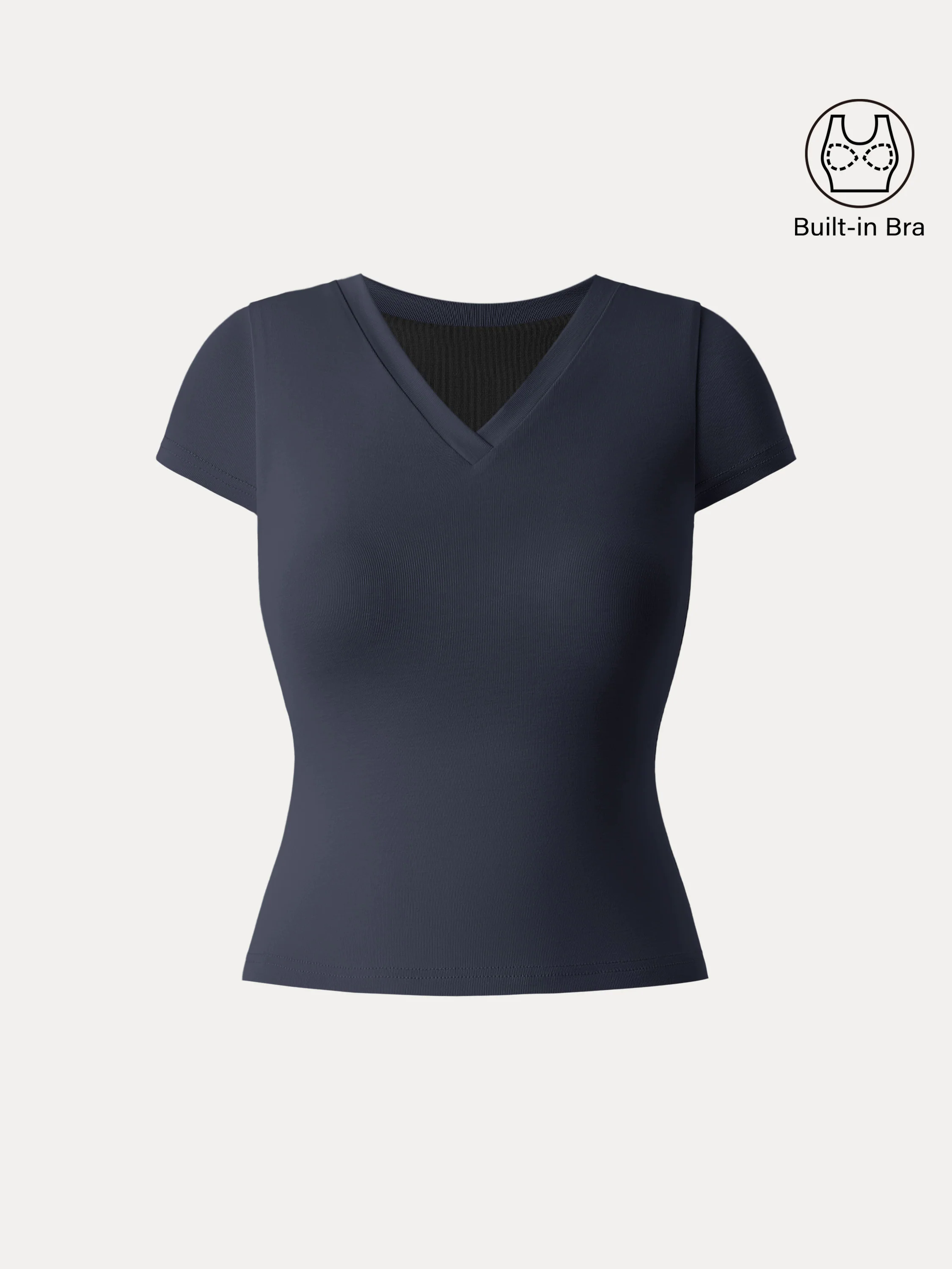 Sandwashed V-neck Short Sleeve Brami