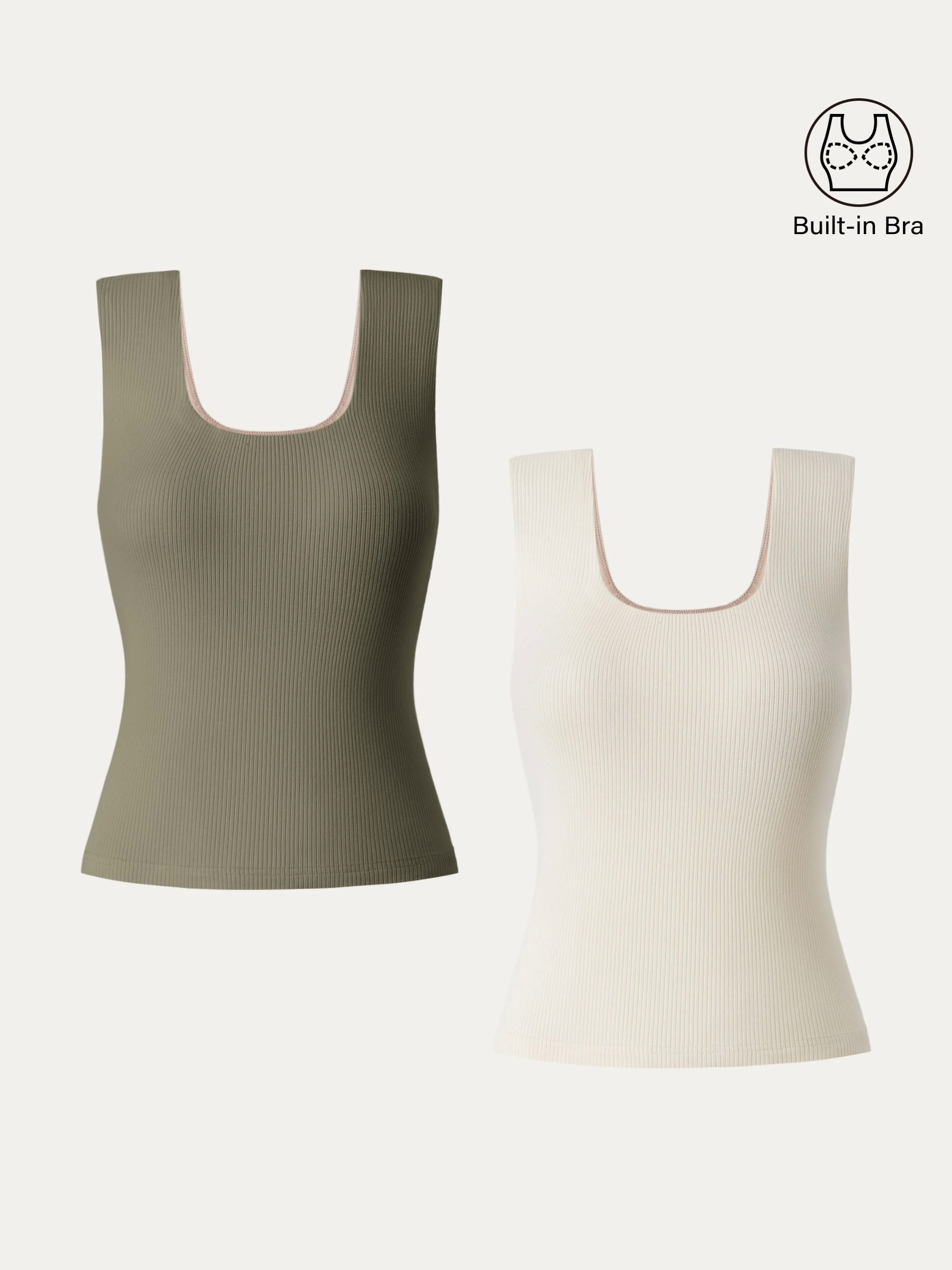 Stretch Cotton Wide Strap Ribbed Brami Tank