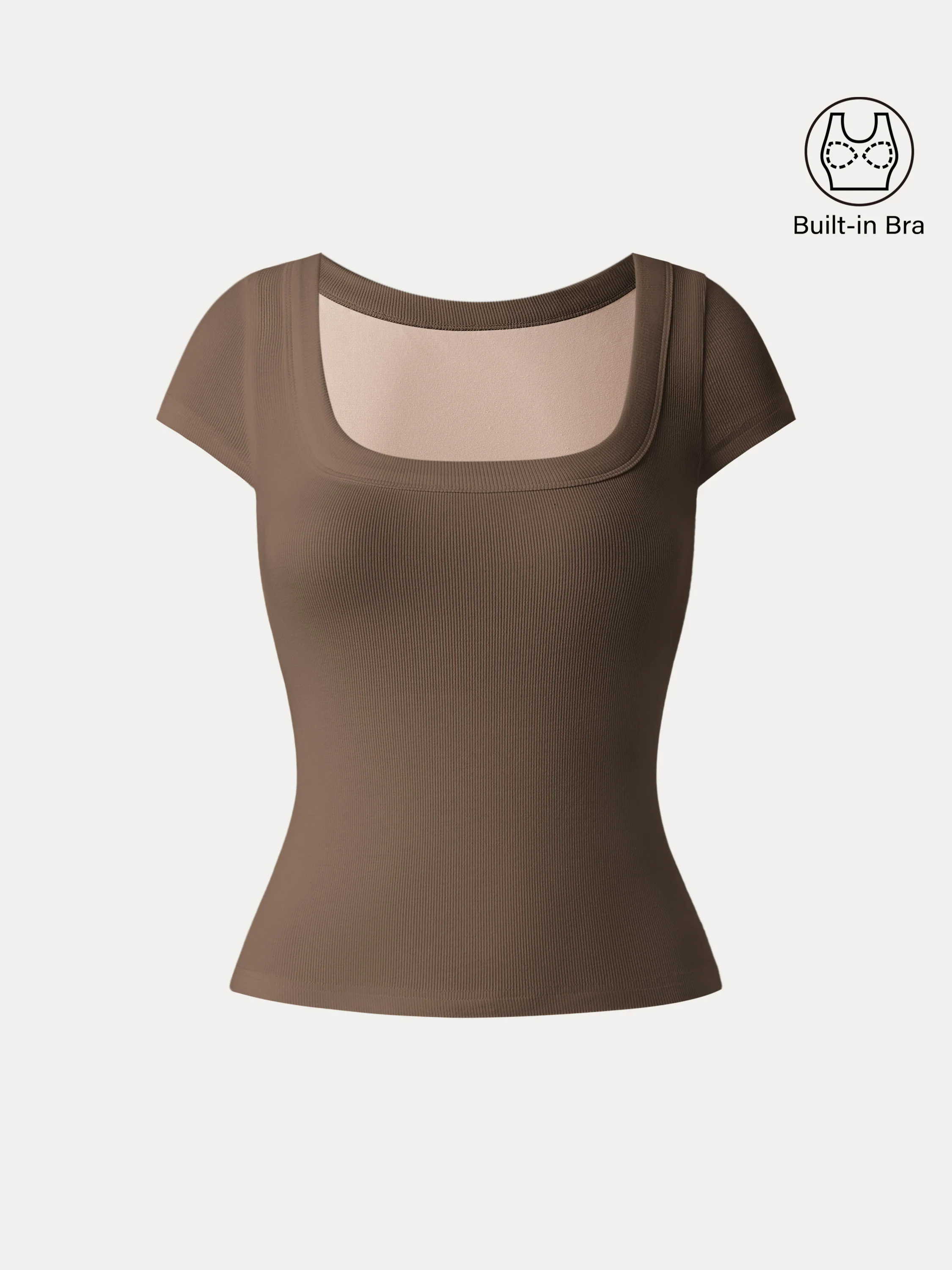 Stretch Cotton Square Neck Cap Sleeve Brami