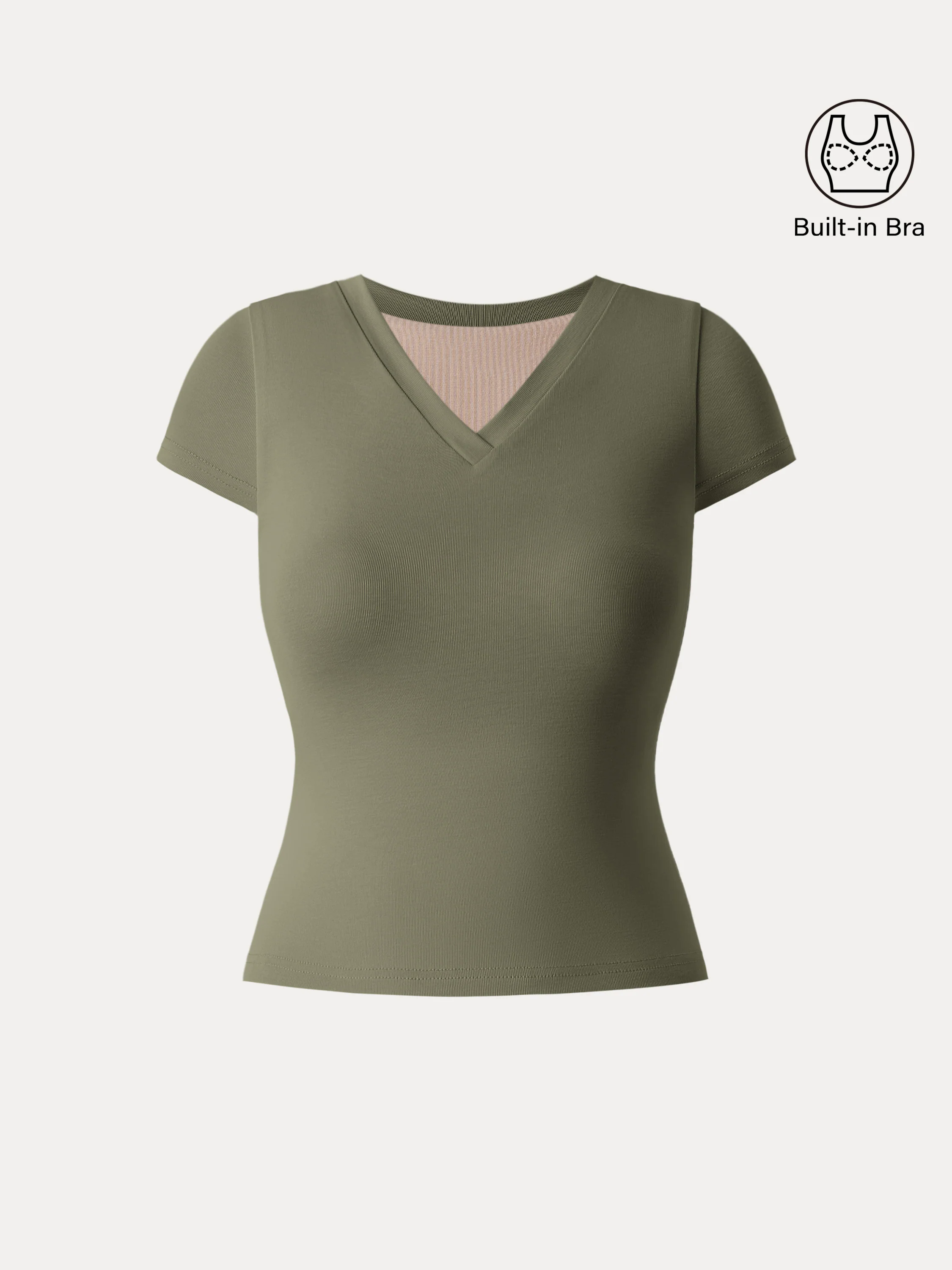 Sandwashed V-neck Short Sleeve Brami