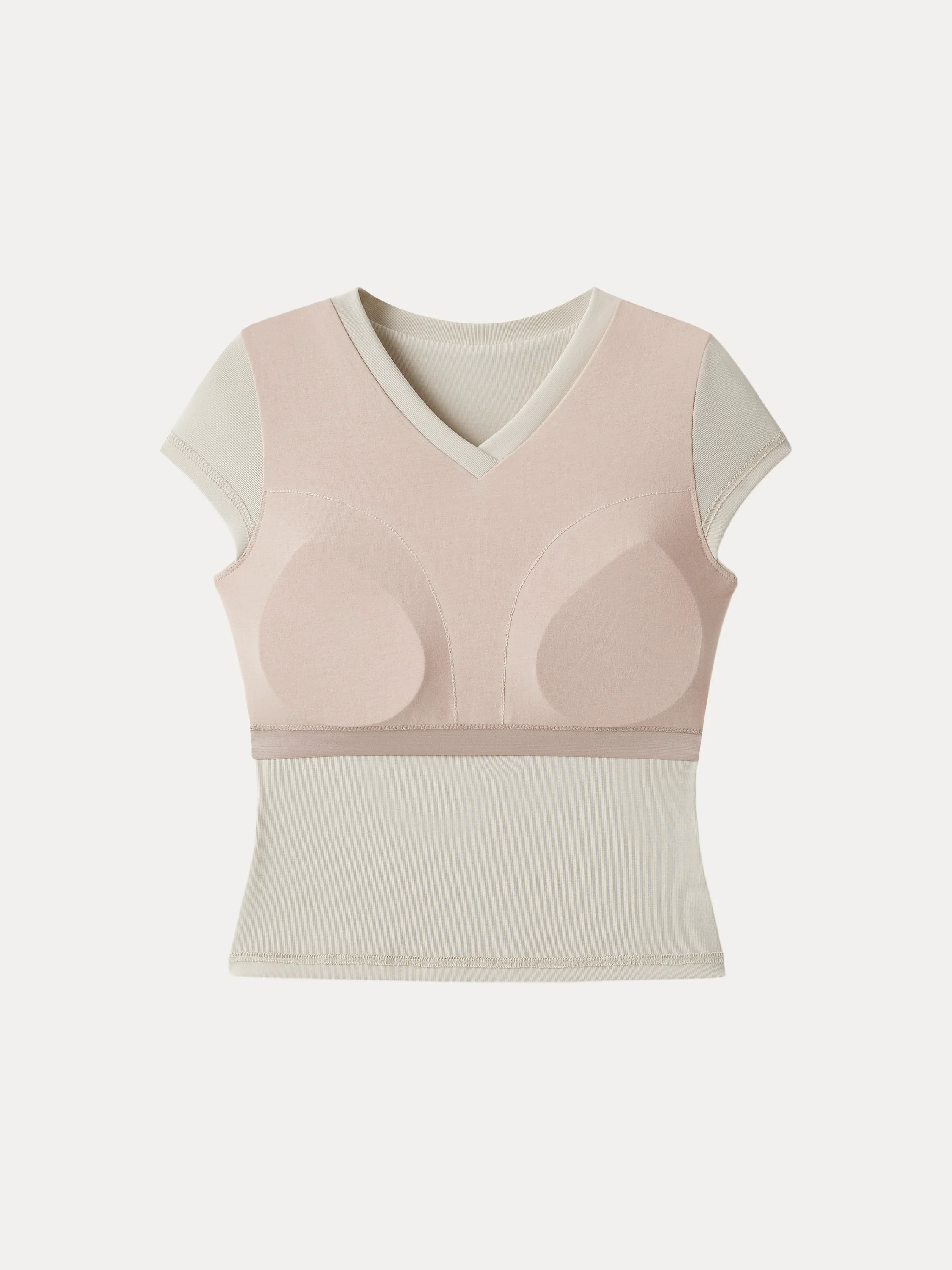 Sandwashed V-neck Short Sleeve Brami