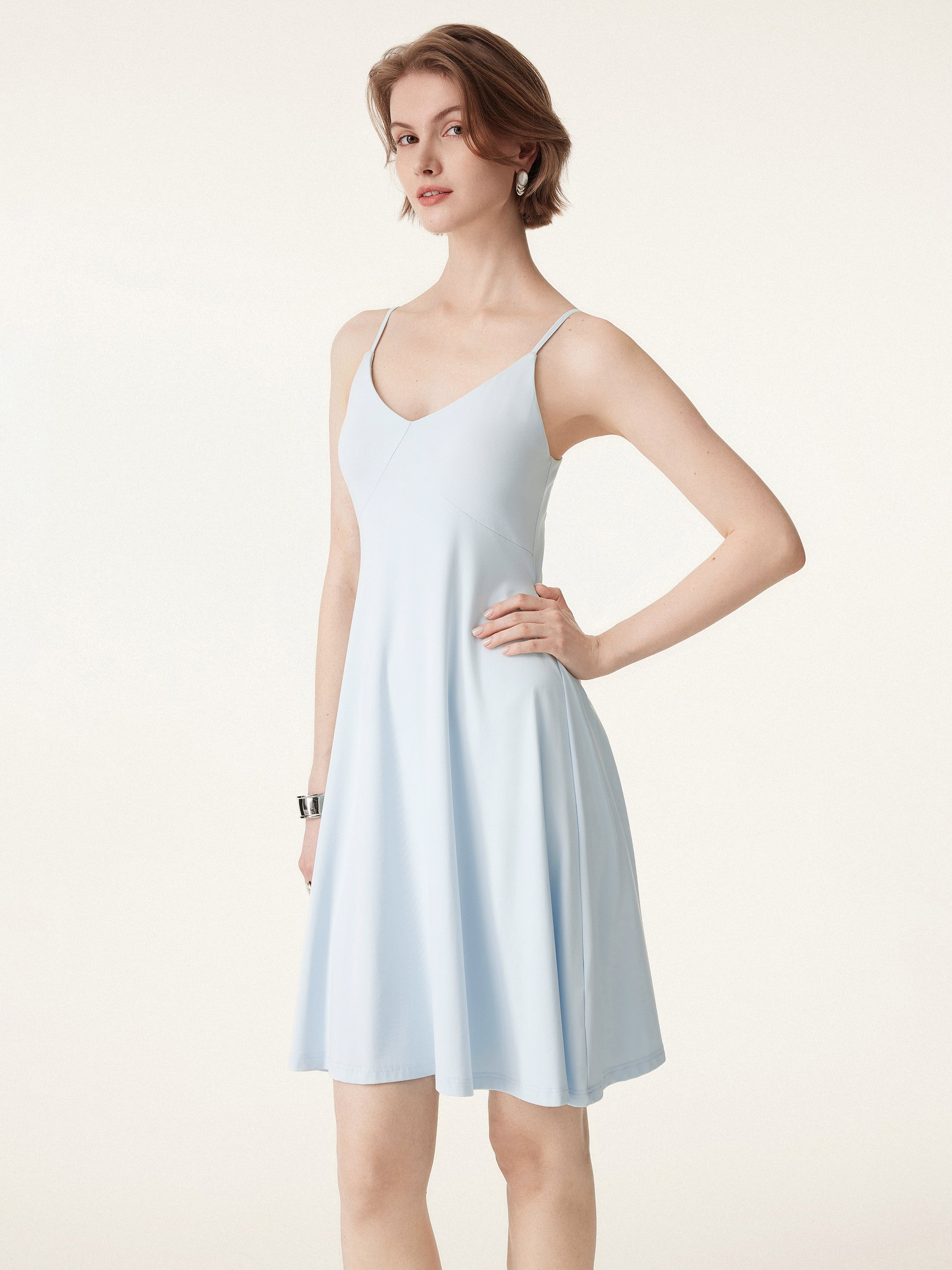 V-neck Mini Brami Sundress with Tieback