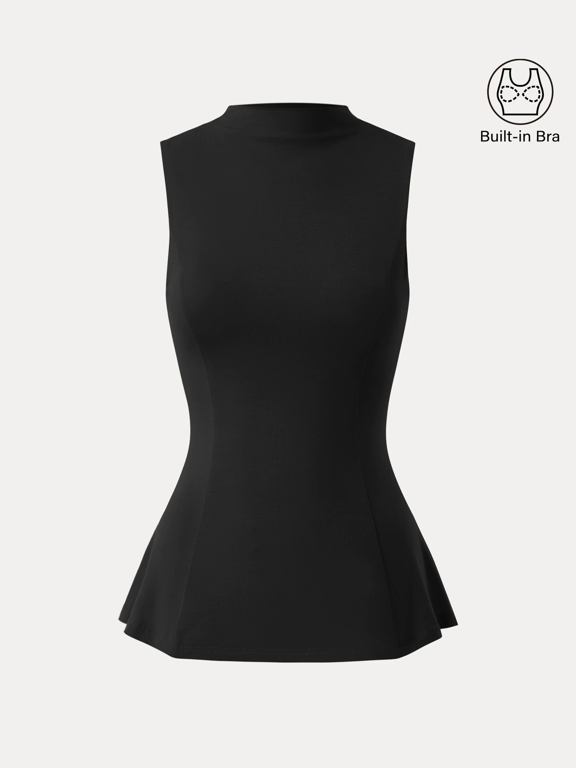 Tencel Silky Mockneck Flared Sculpt Brami Tank