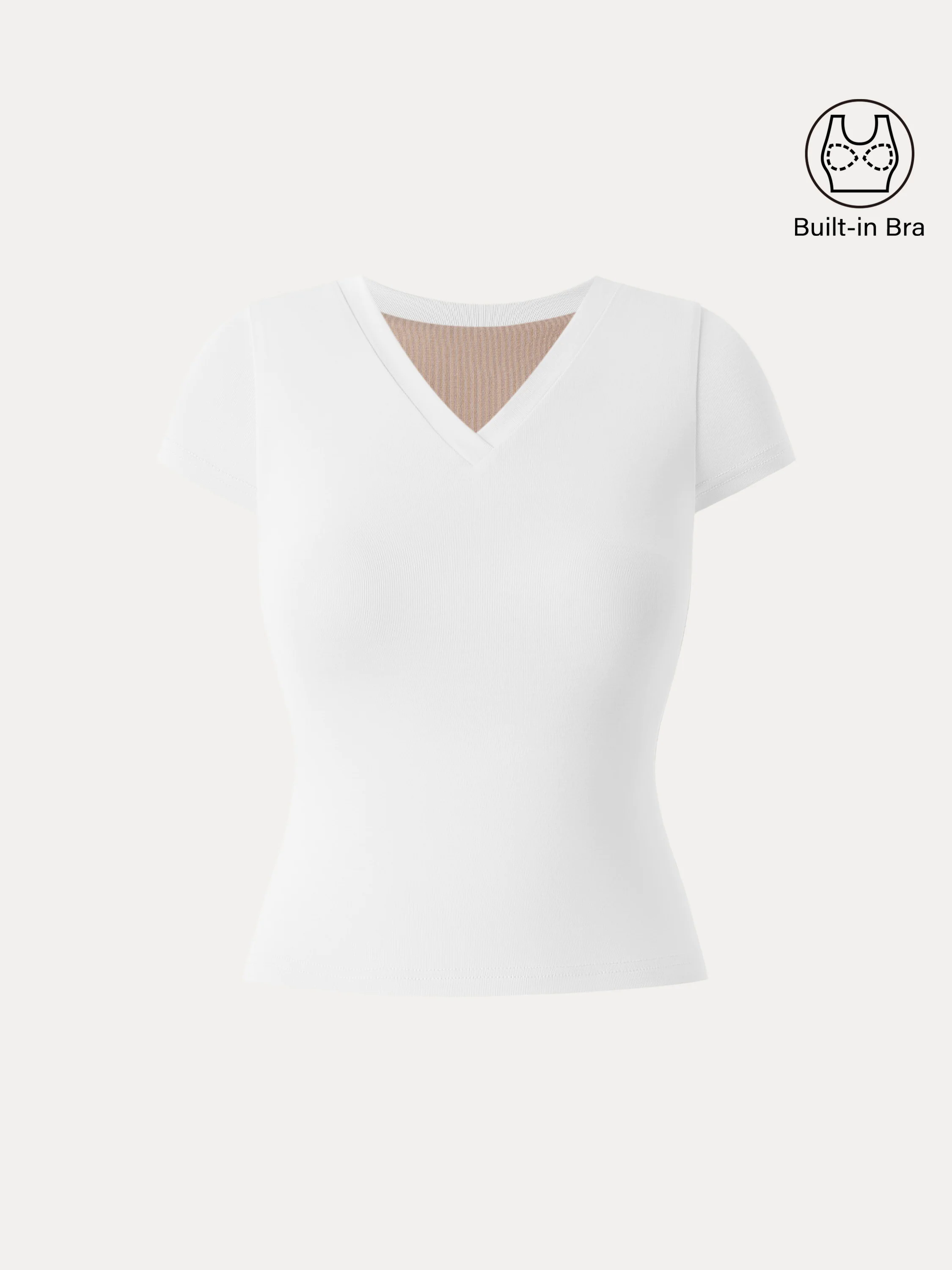 Sandwashed V-neck Short Sleeve Brami