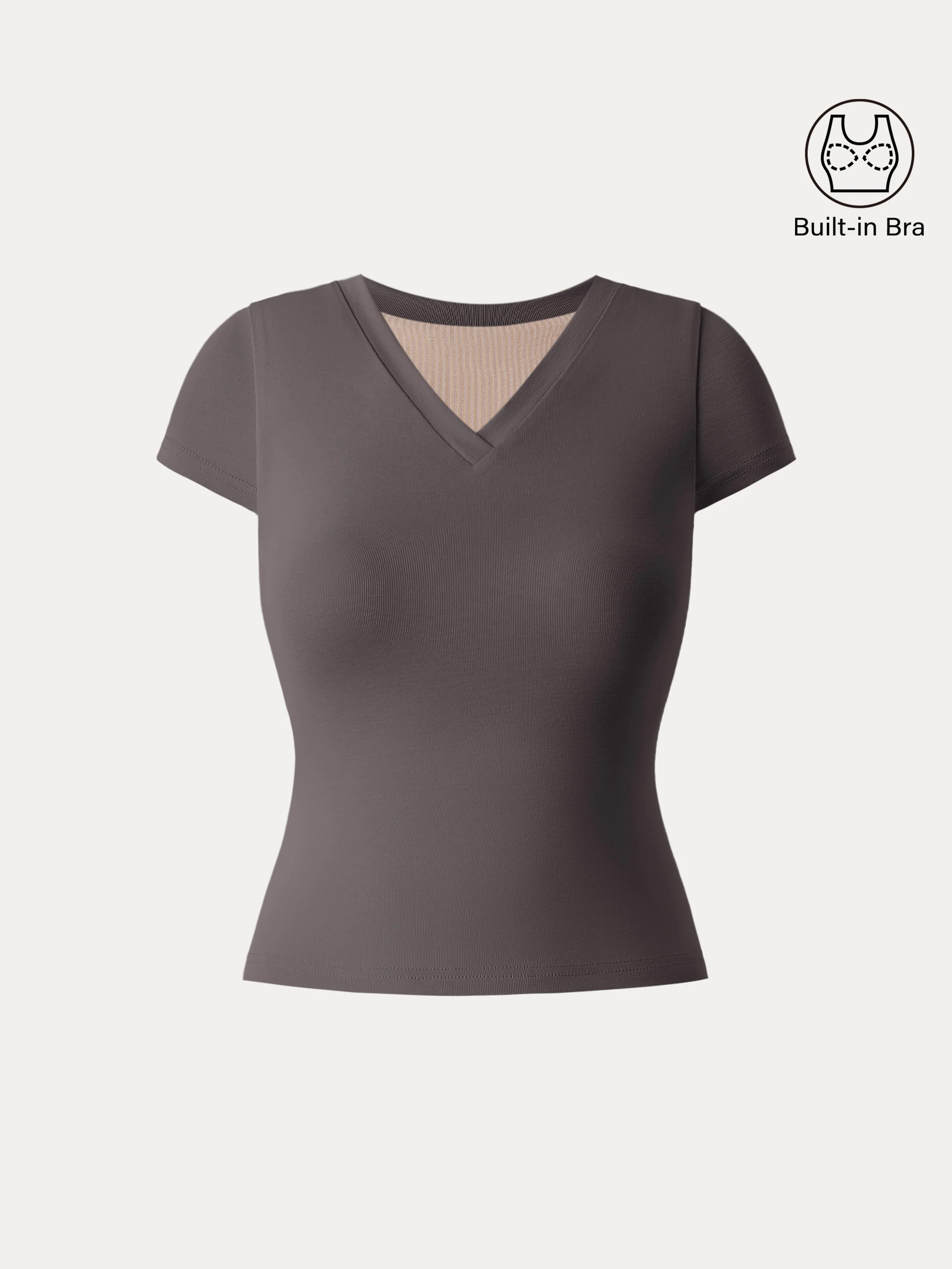 Sandwashed V-neck Short Sleeve Brami