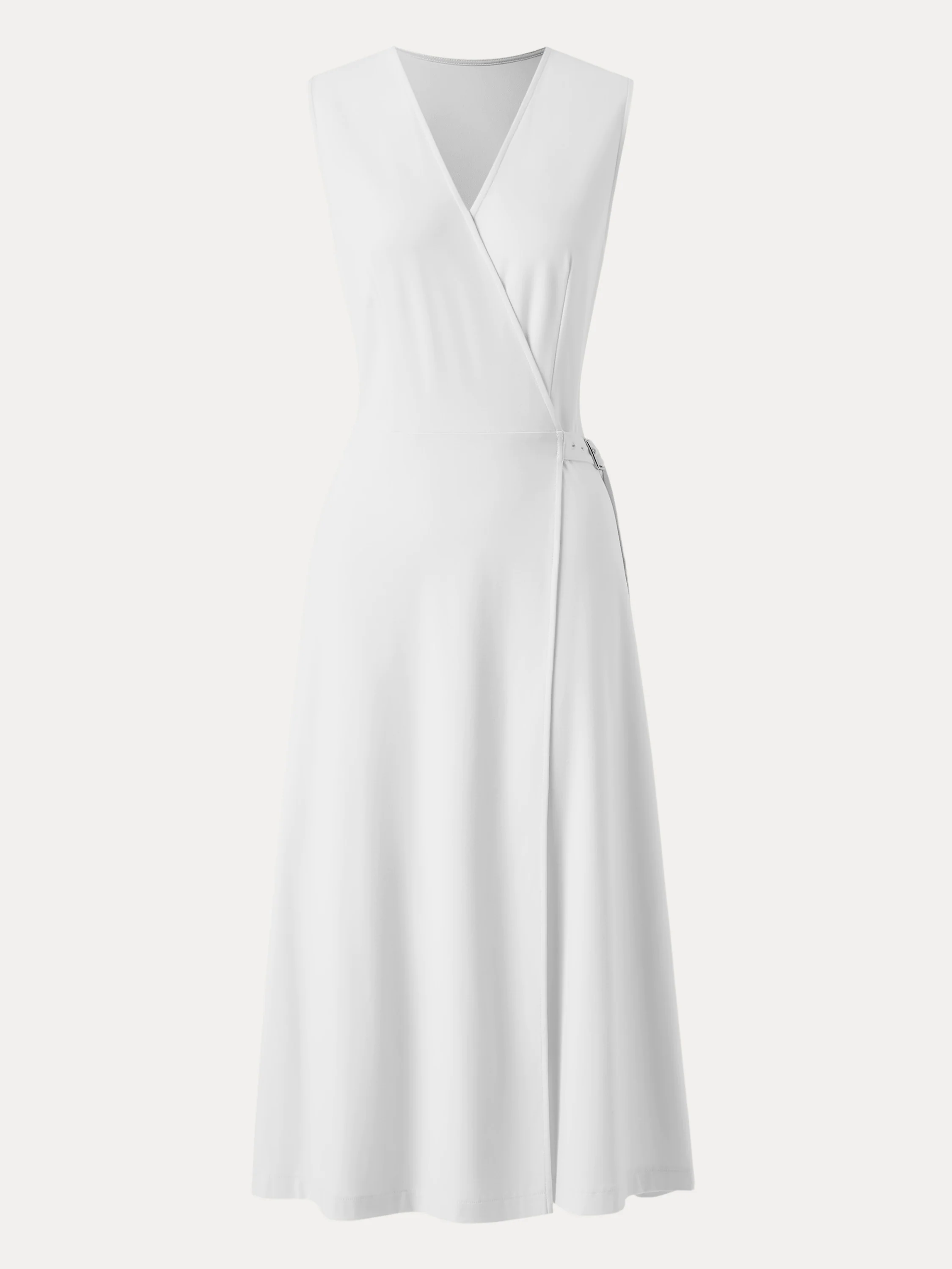 Surplice Adjustable Side-belt Midi Dress