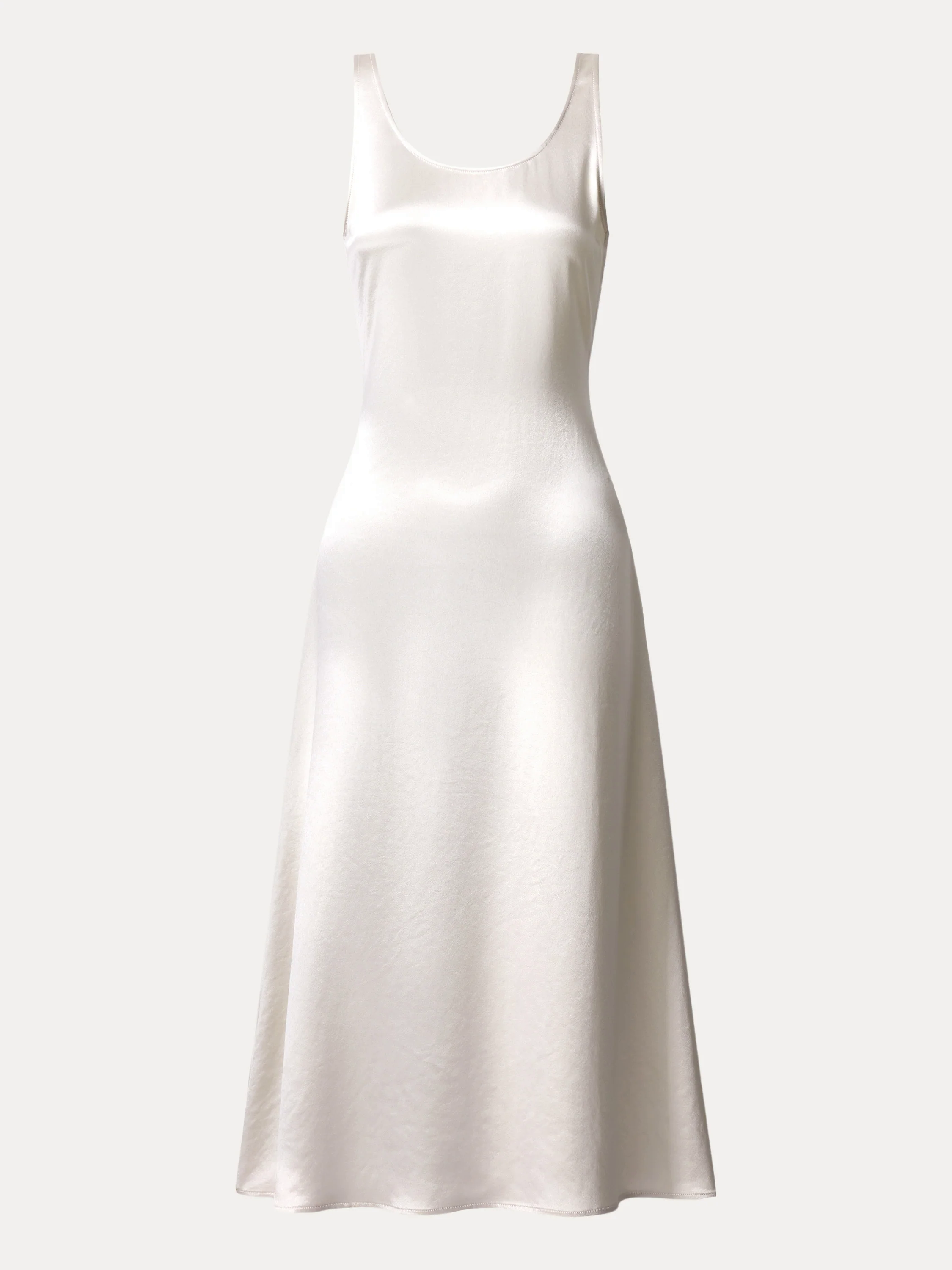 Acetate Scoop Neck Open Back Midi Dress