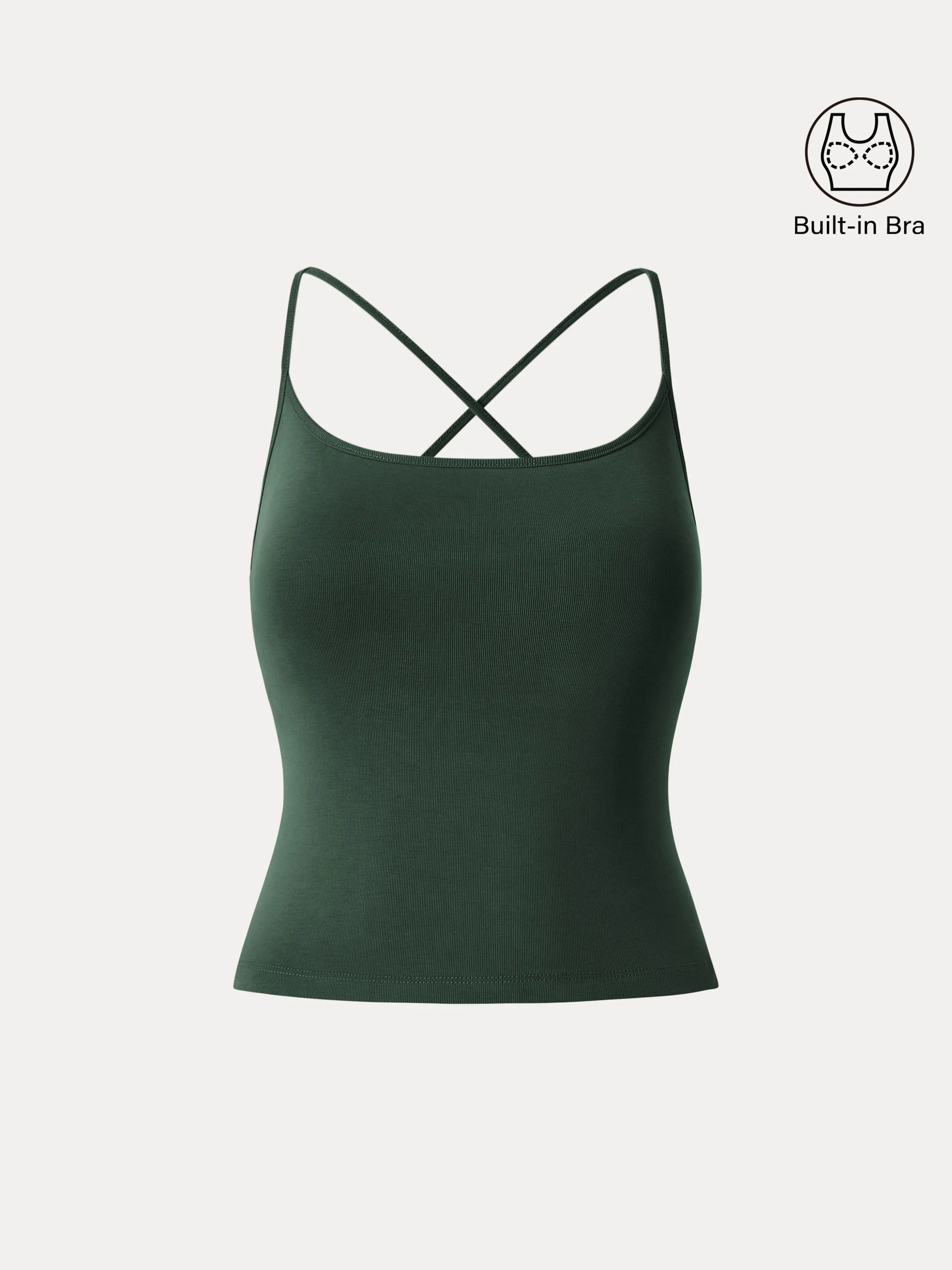 Sandwashed U-neck Cross-back Adjustable Strap Spaghetti Brami