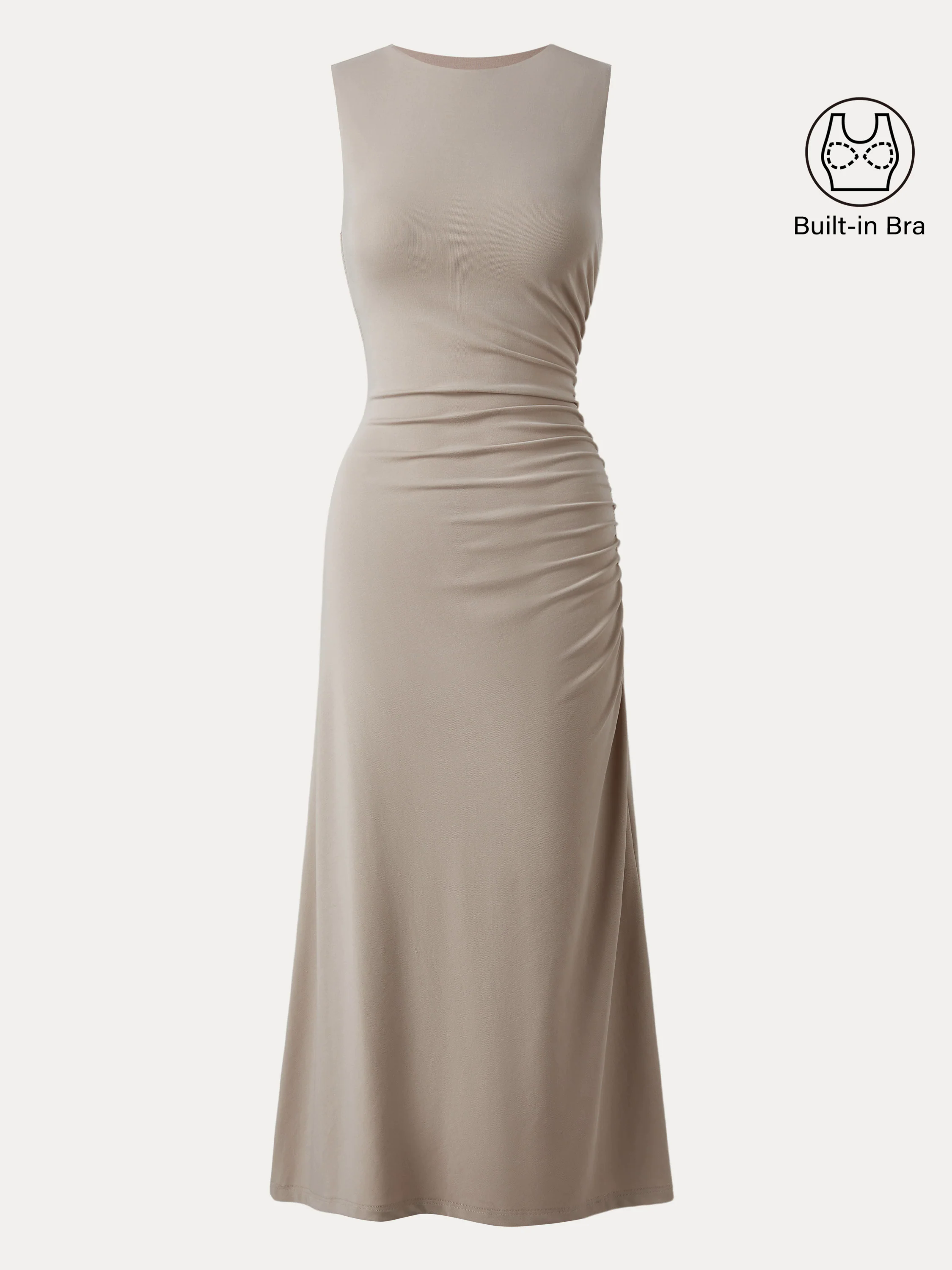 Side Ruched Midi Brami Dress