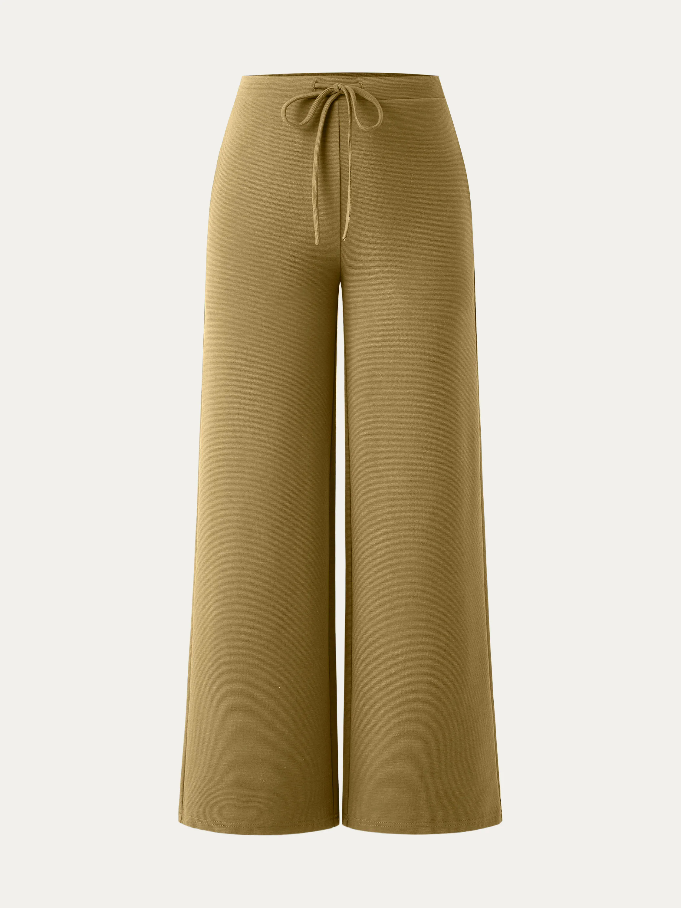 Mid Rise Drawstring Wide Leg Pant with Pockets