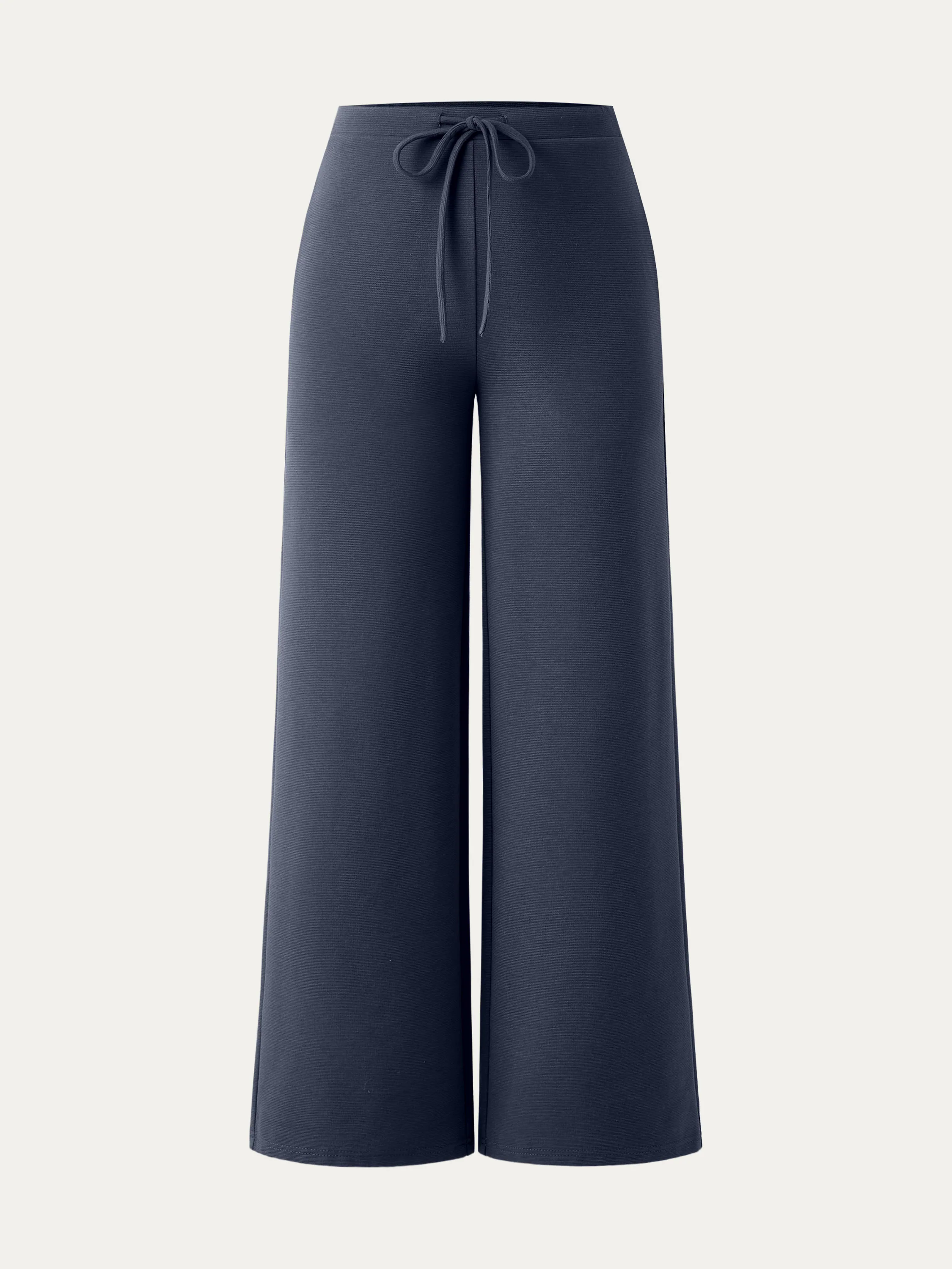 Mid Rise Drawstring Wide Leg Pant with Pockets