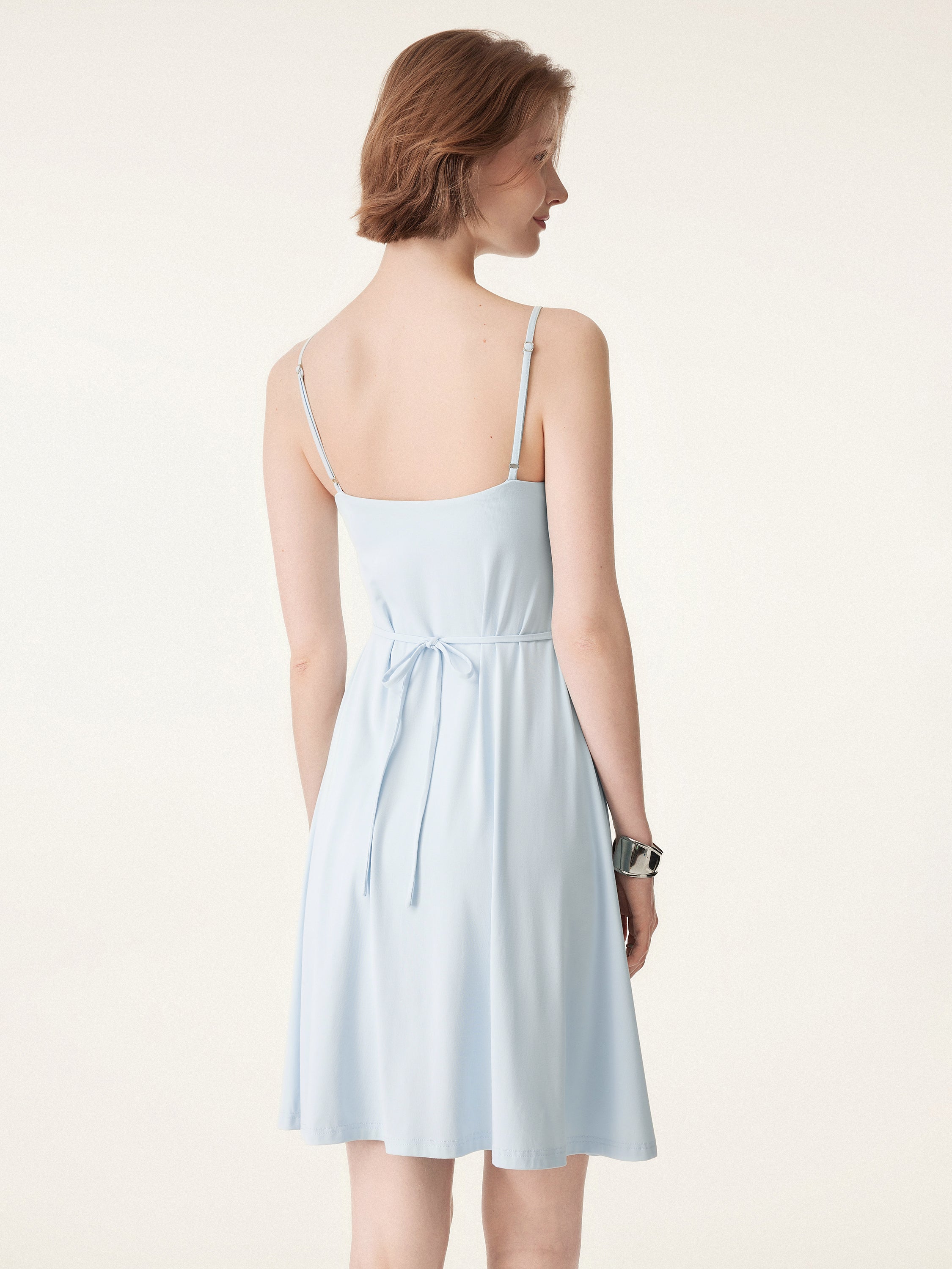 V-neck Mini Brami Sundress with Tieback