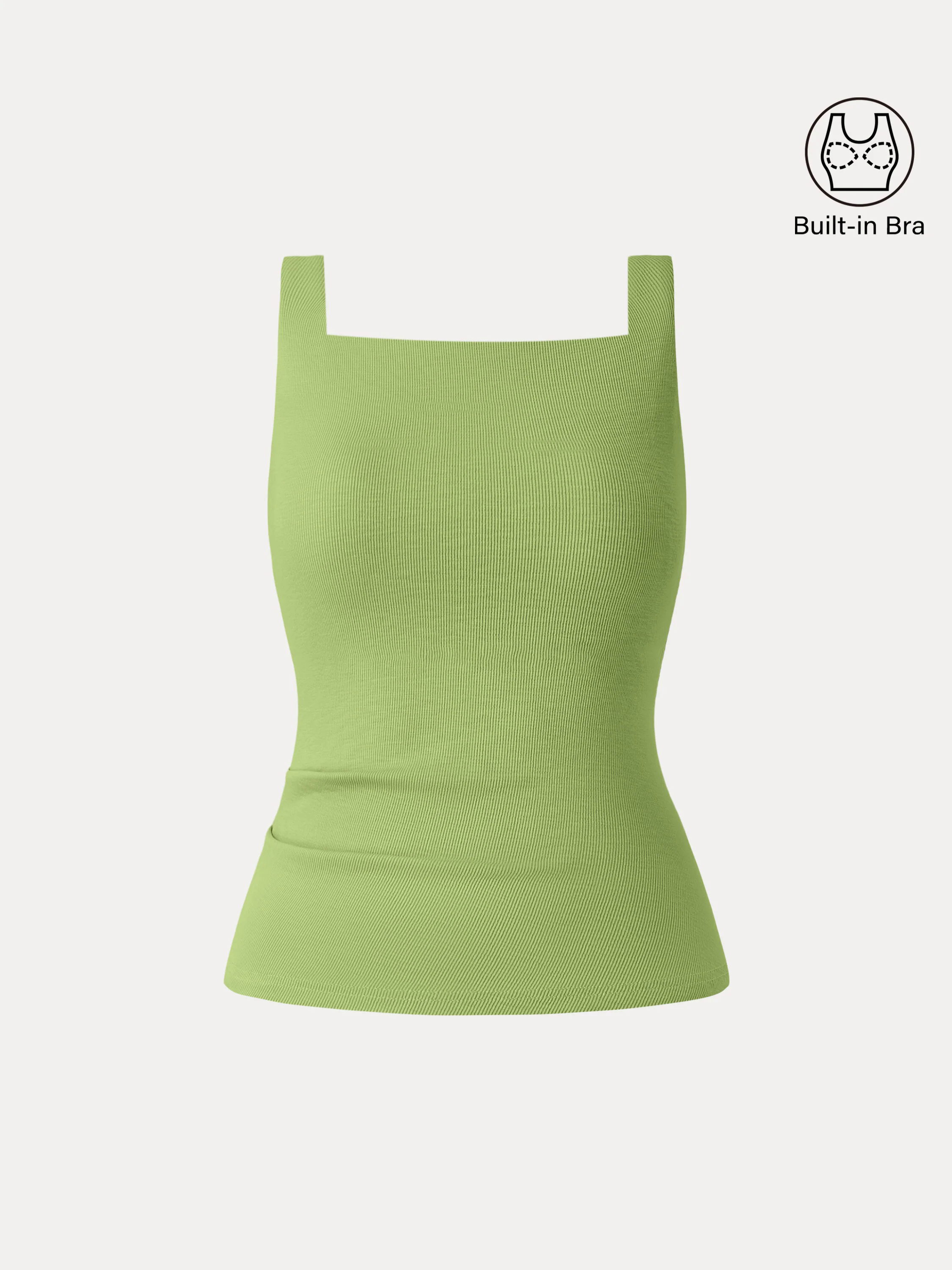 Stretch Cotton Square Neck Tucked New Airy Brami