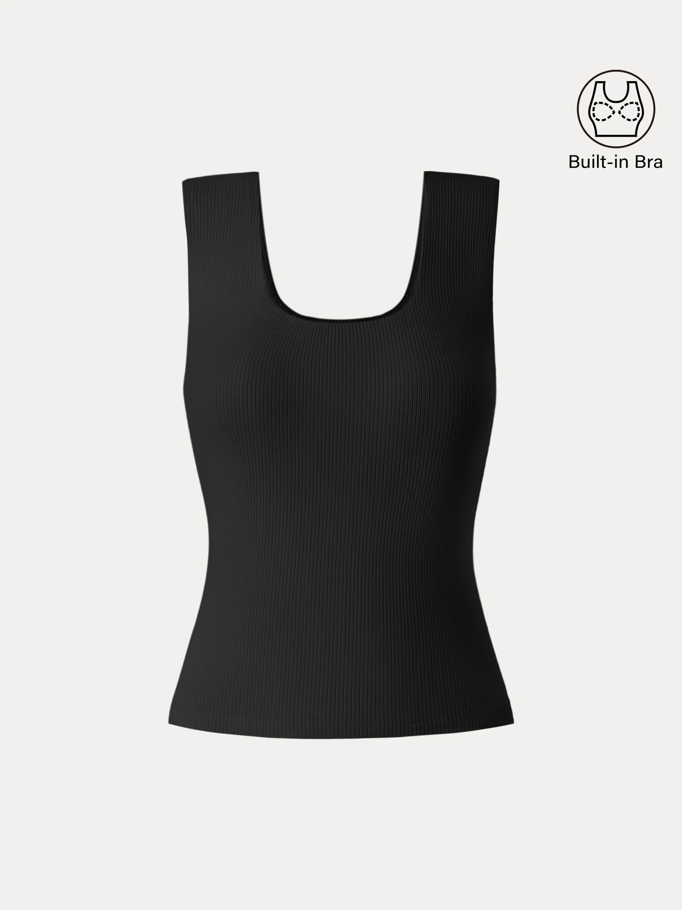 Stretch Cotton Wide Strap Ribbed Brami Tank