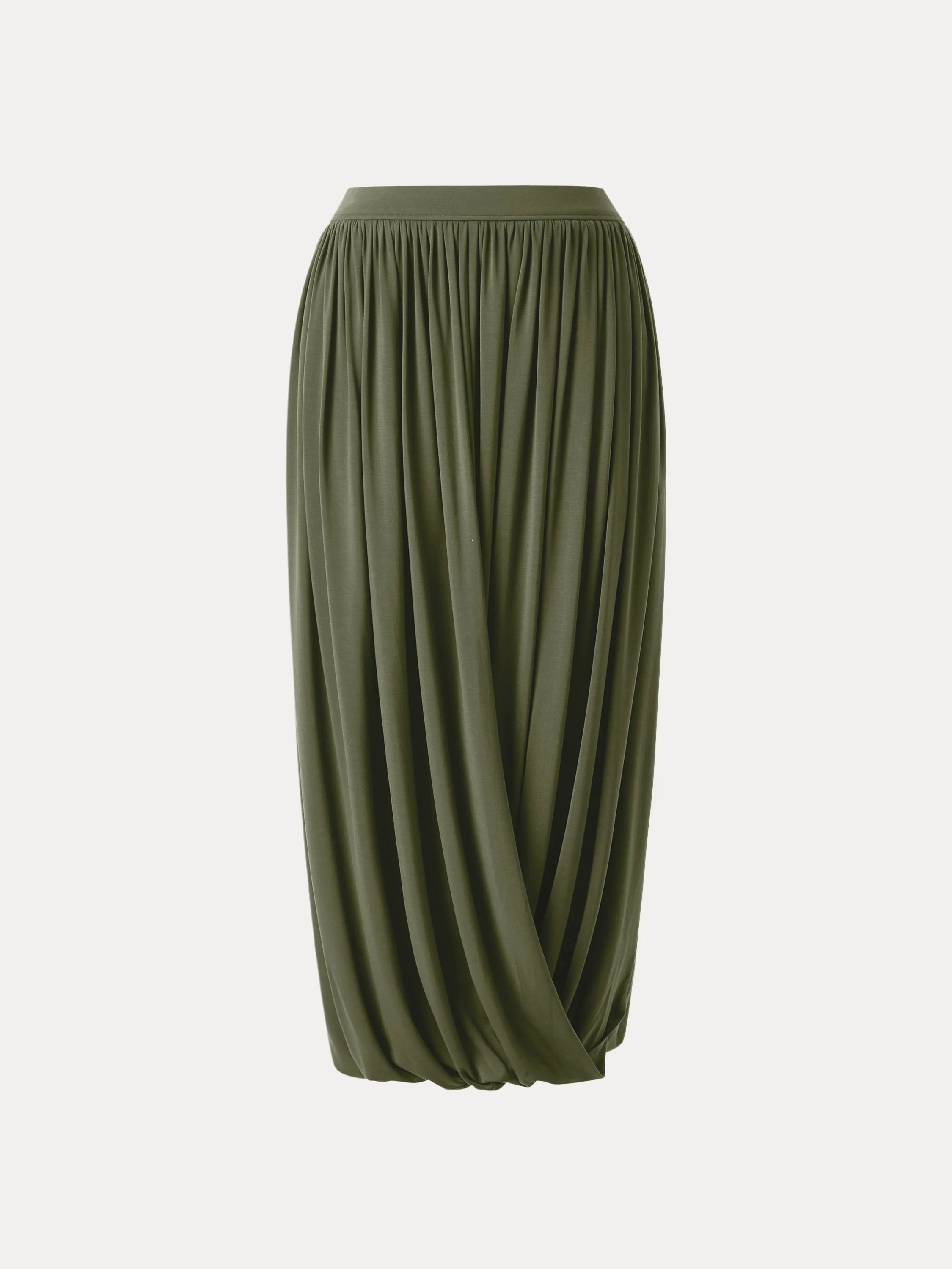 Artsy Twisted Hem Maxi Pull-on Skirt