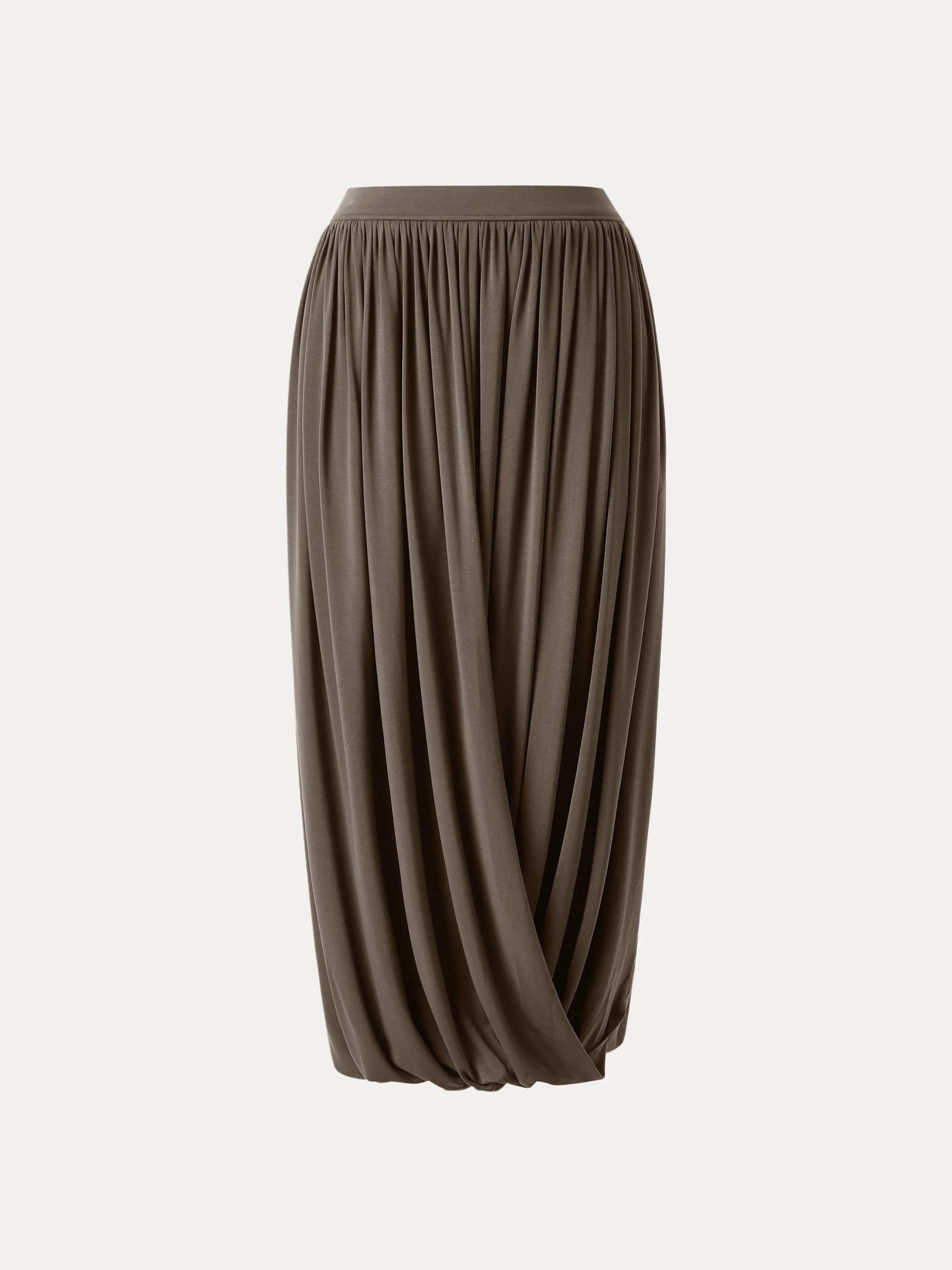 Artsy Twisted Hem Maxi Pull-on Skirt