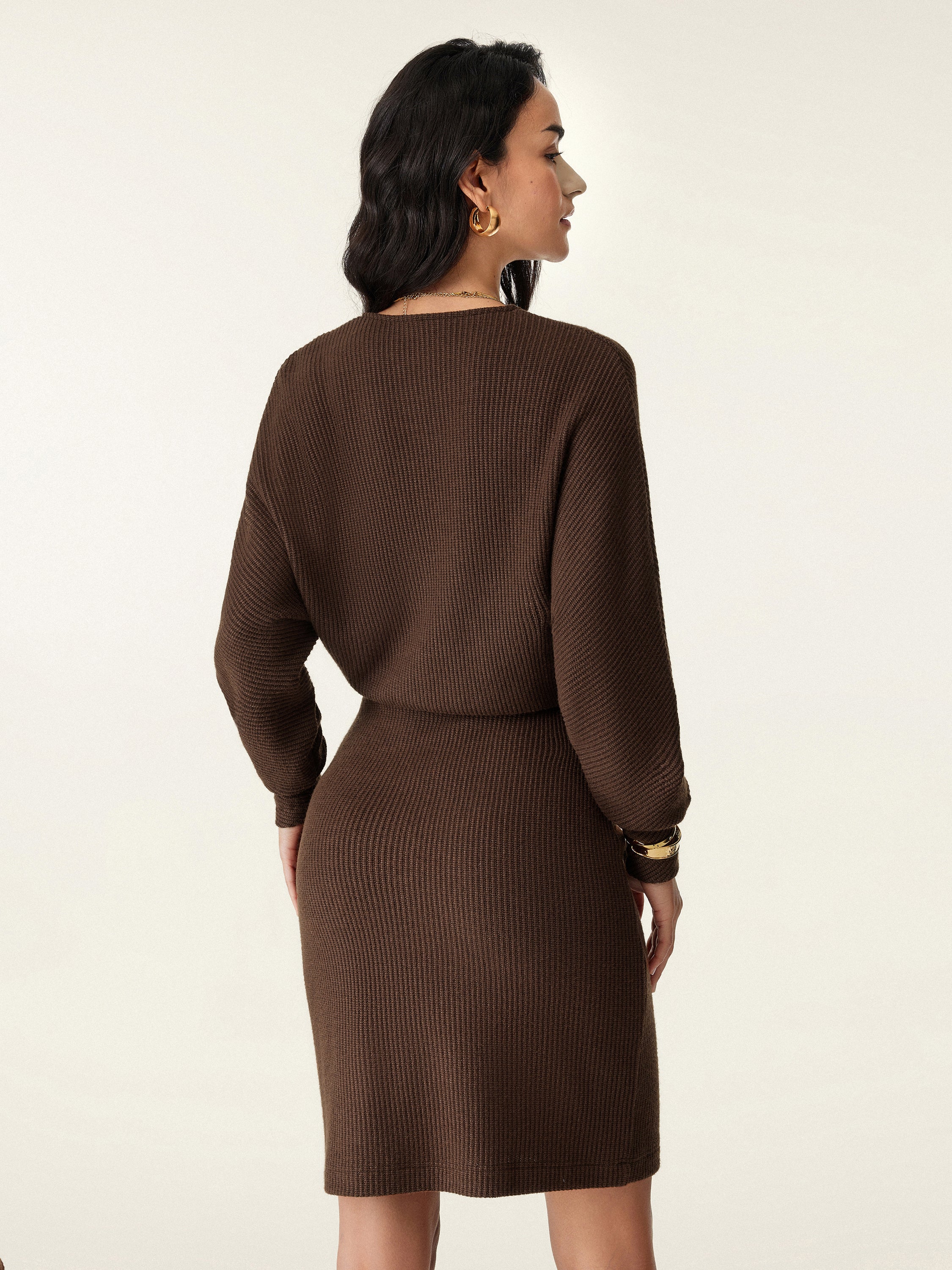 Surplice Batwing Dress