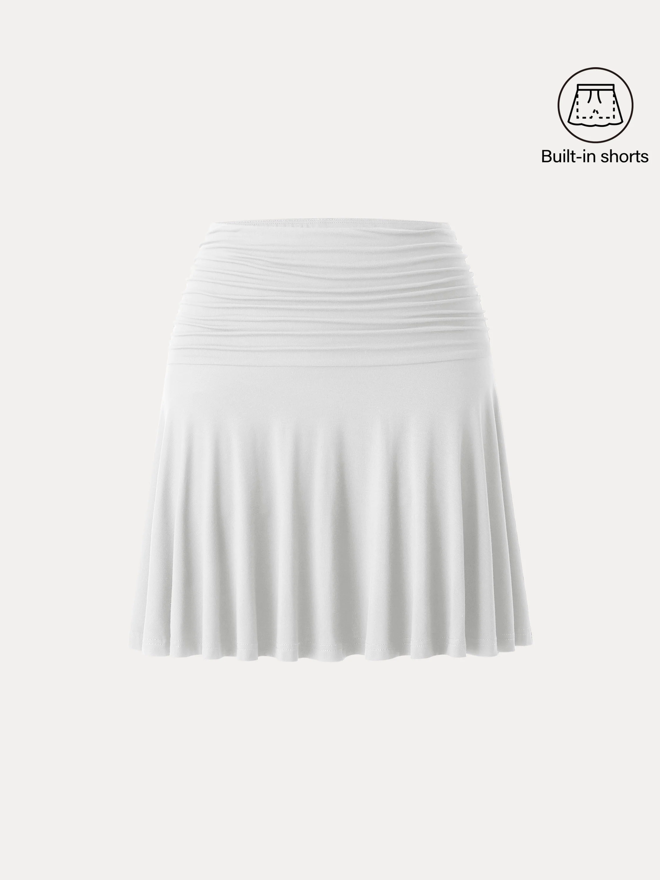 Essential Ruched Mini Circle Skirt with Lined Shorts