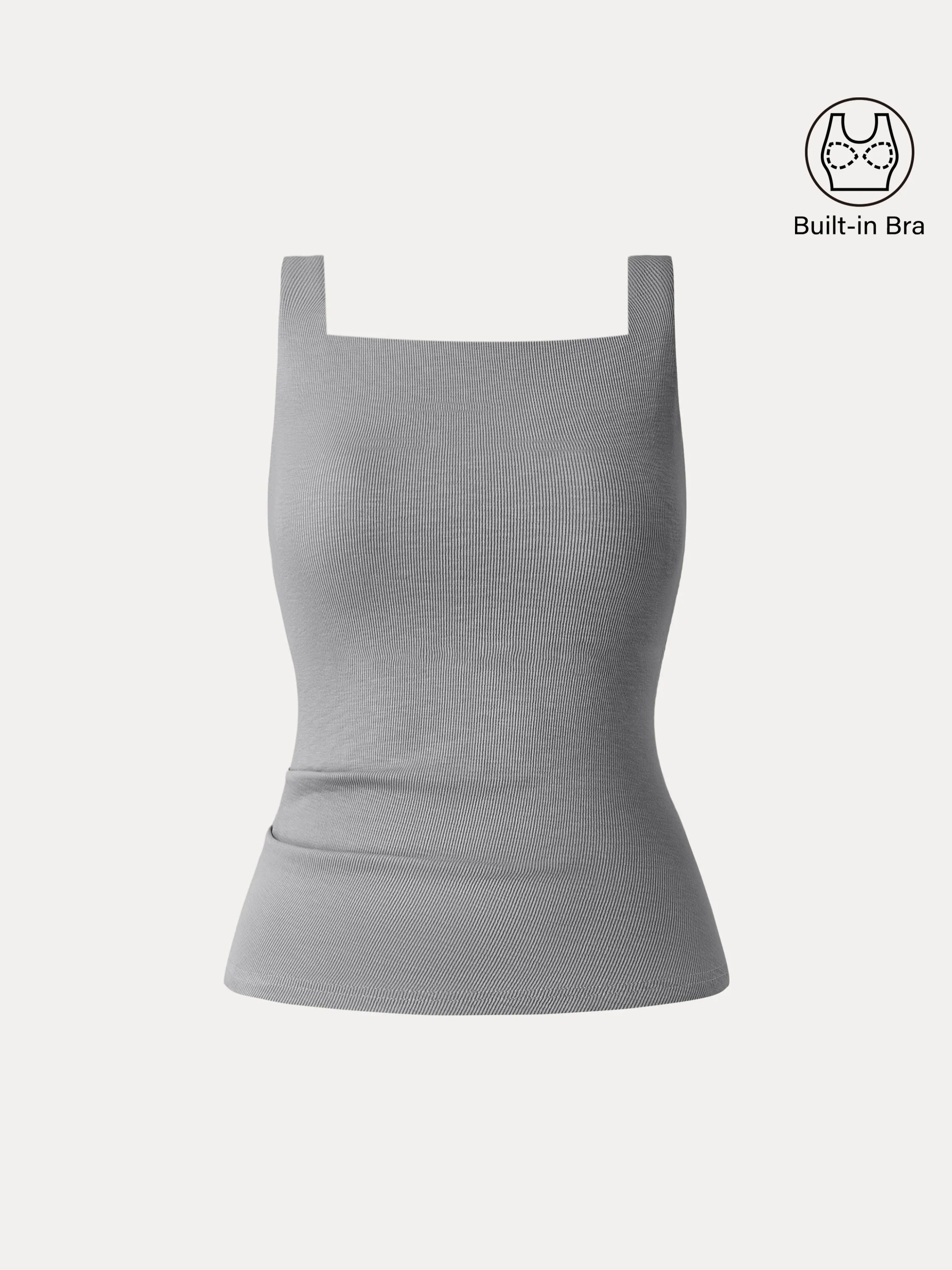 Stretch Cotton Square Neck Tucked New Airy Brami