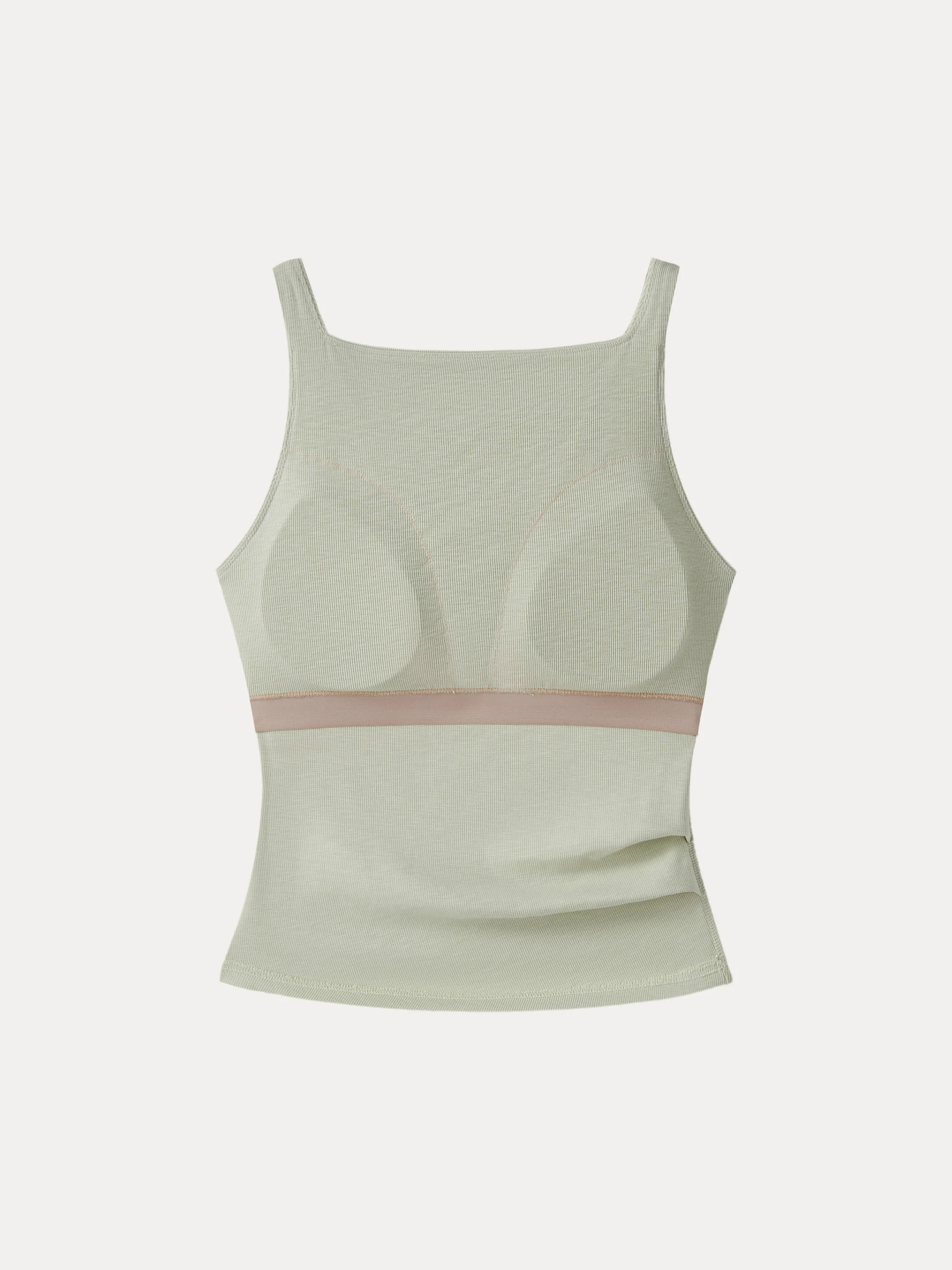 Stretch Cotton Square Neck Tucked New Airy Brami