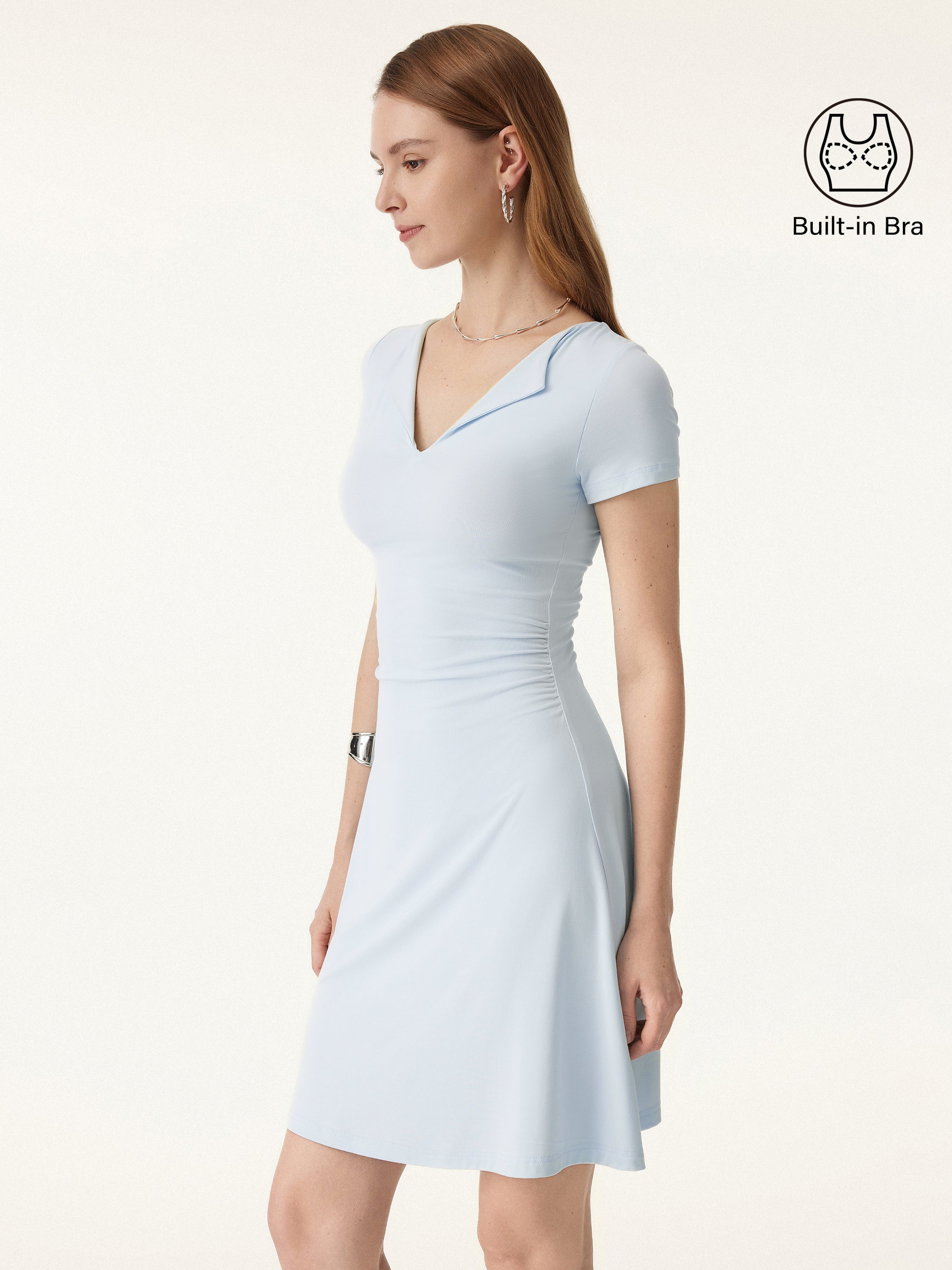 Ultrasoft Flap V-neck Short Sleeve Mini Brami Dress
