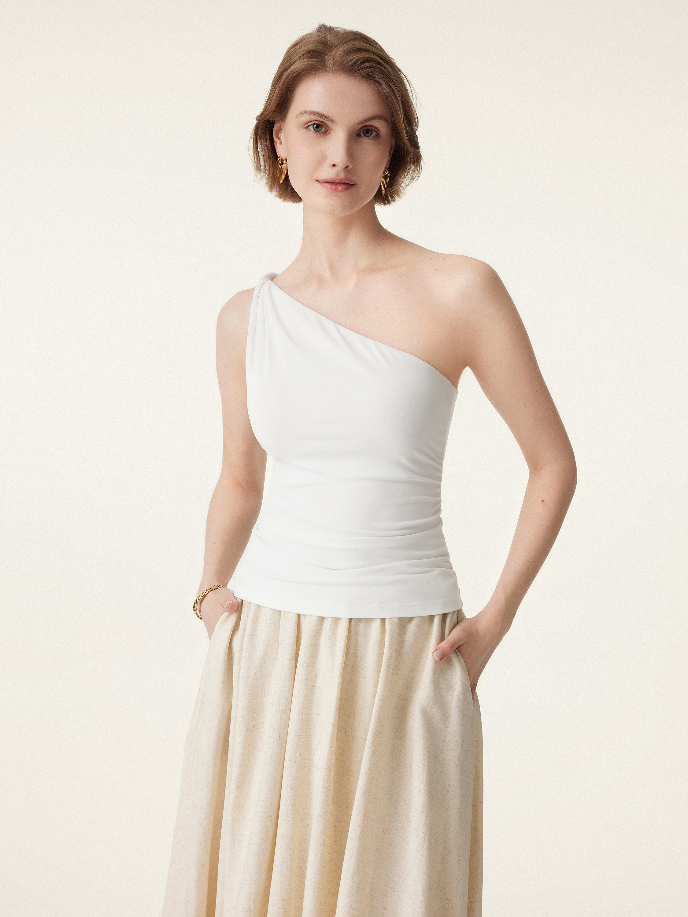 One Shoulder Twisted Brami Tank