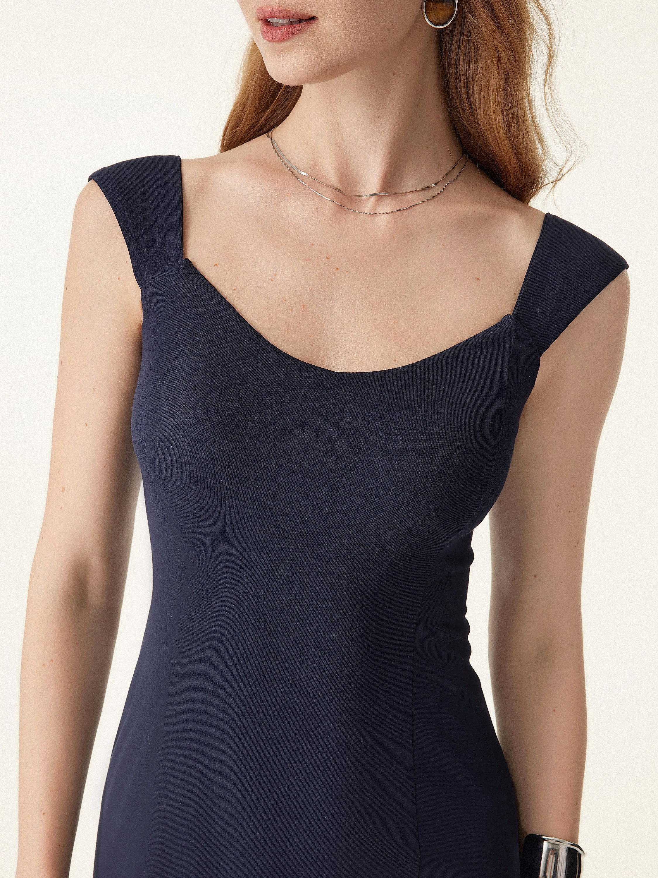 Diamond Neck Mini Lined Brami Dress