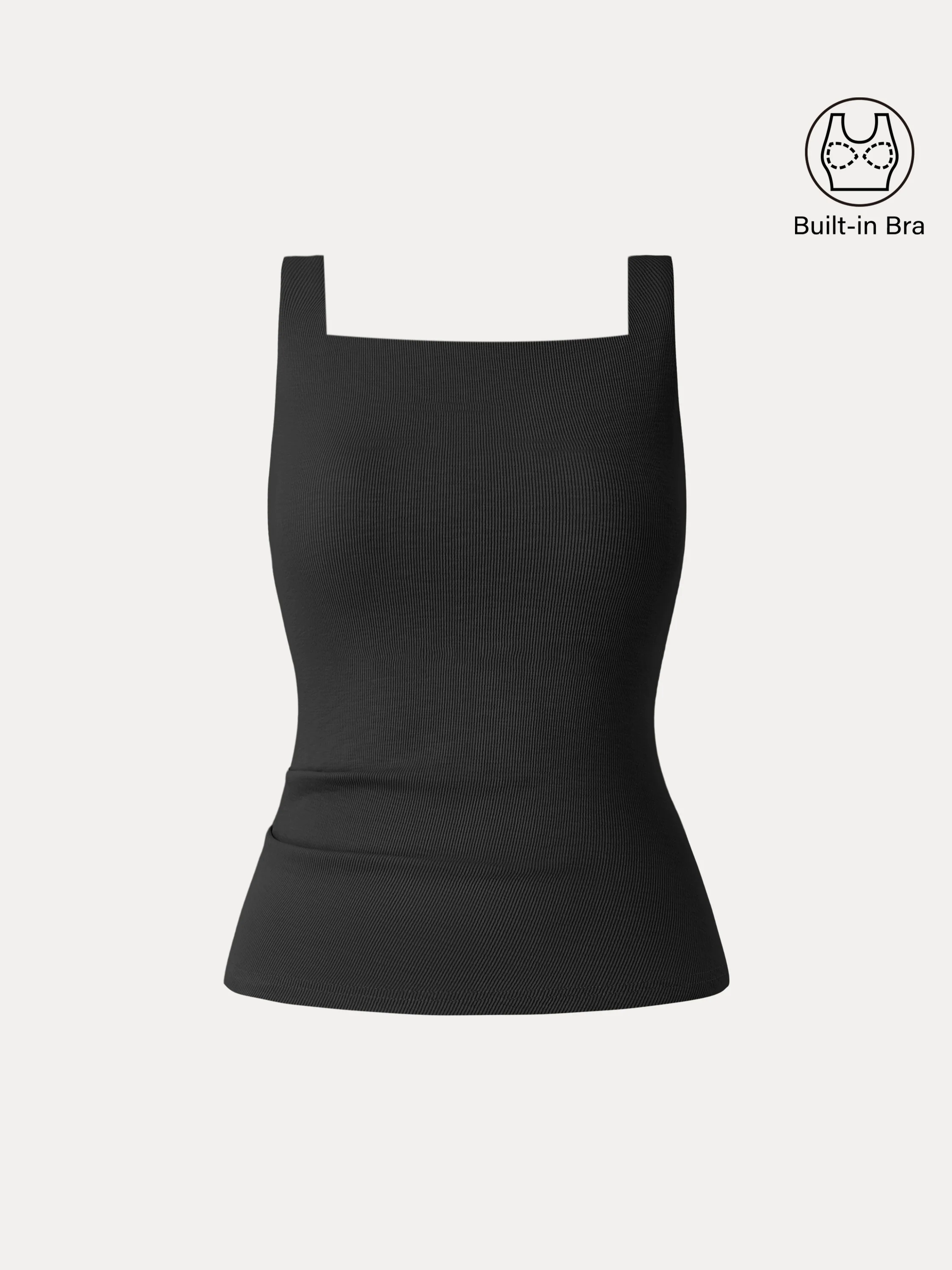 Stretch Cotton Square Neck Tucked New Airy Brami