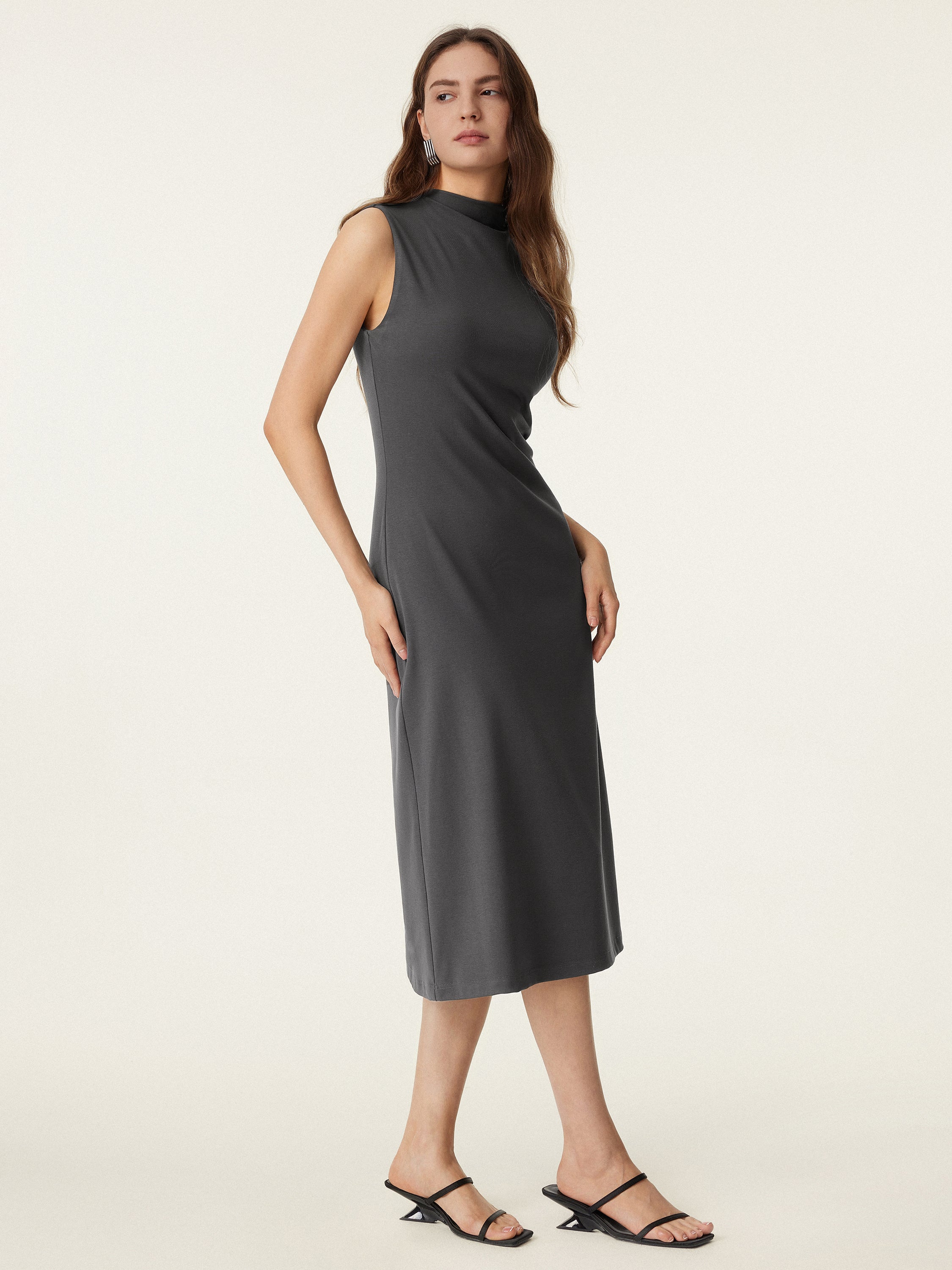 Everyday Mockneck New Airy Brami Midi Dress